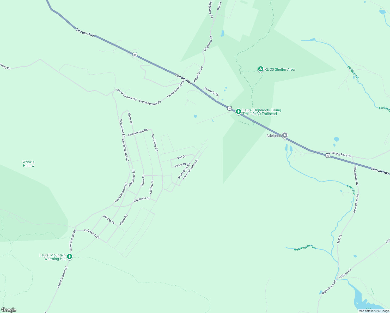map of restaurants, bars, coffee shops, grocery stores, and more near 260 Squaw Valley Road in Boswell