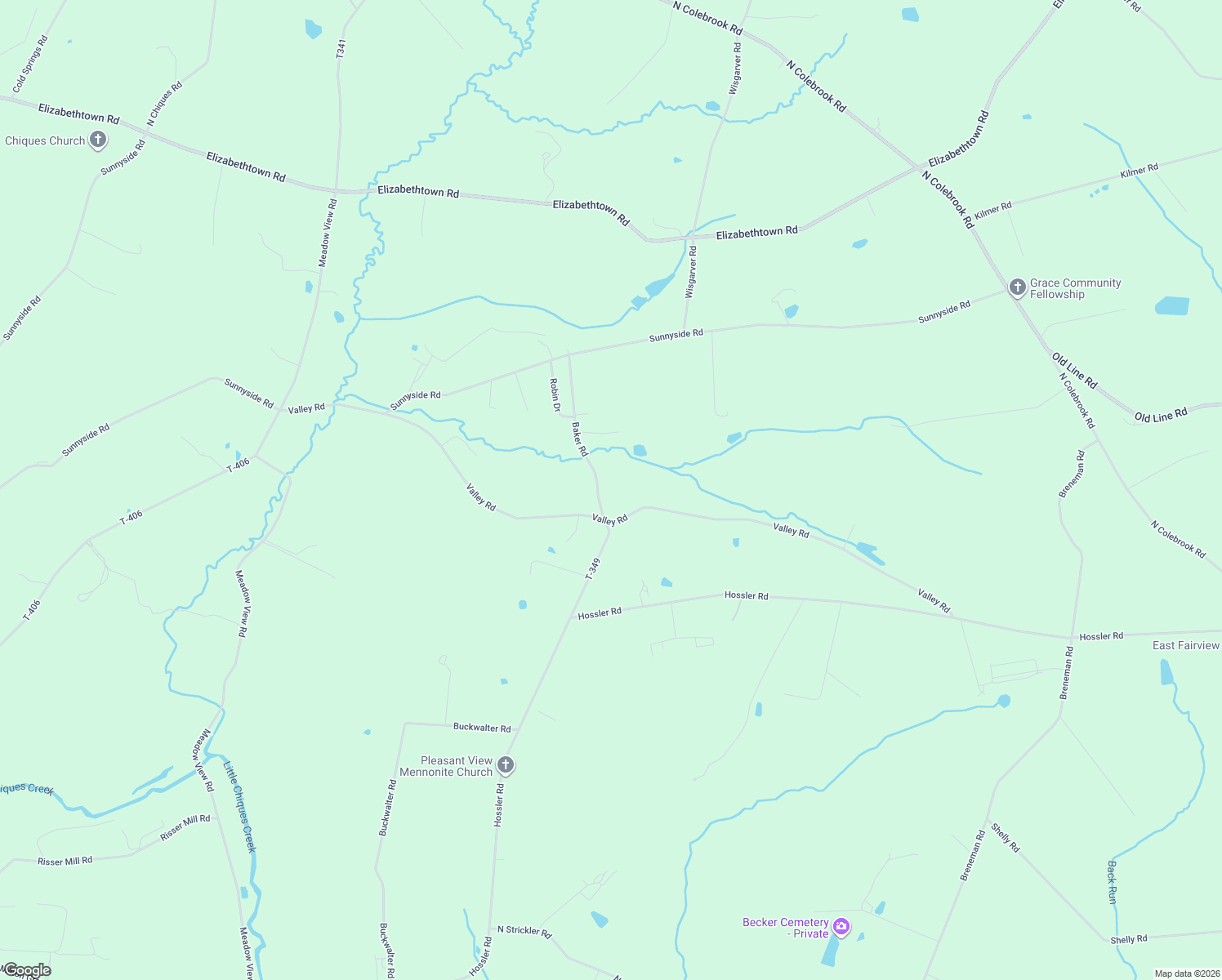map of restaurants, bars, coffee shops, grocery stores, and more near 1801-1925 Baker Road in Manheim