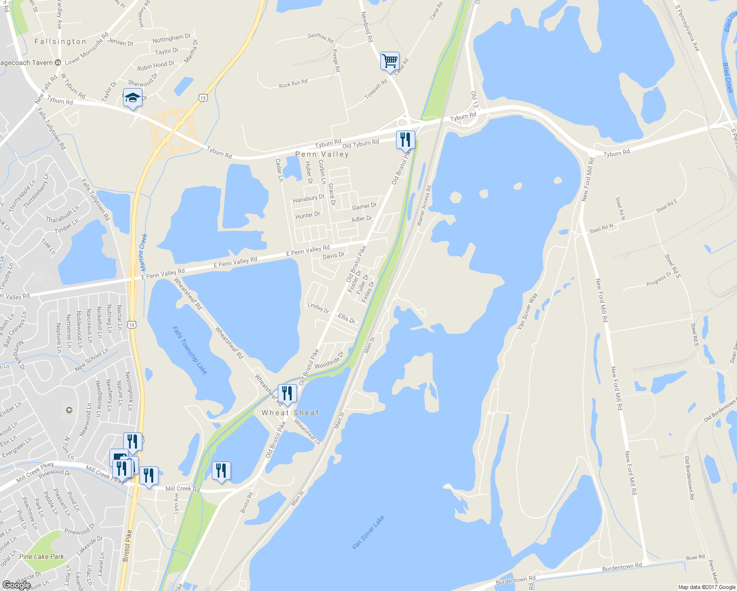 map of restaurants, bars, coffee shops, grocery stores, and more near 6425 Finley Drive in Morrisville