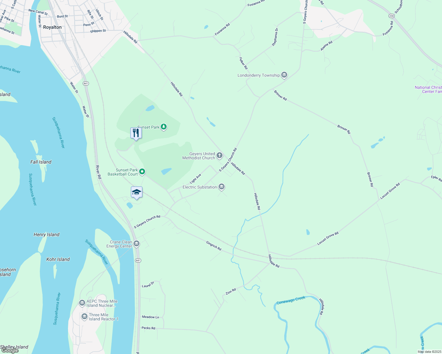 map of restaurants, bars, coffee shops, grocery stores, and more near 1654 South Geyers Church Road in Middletown