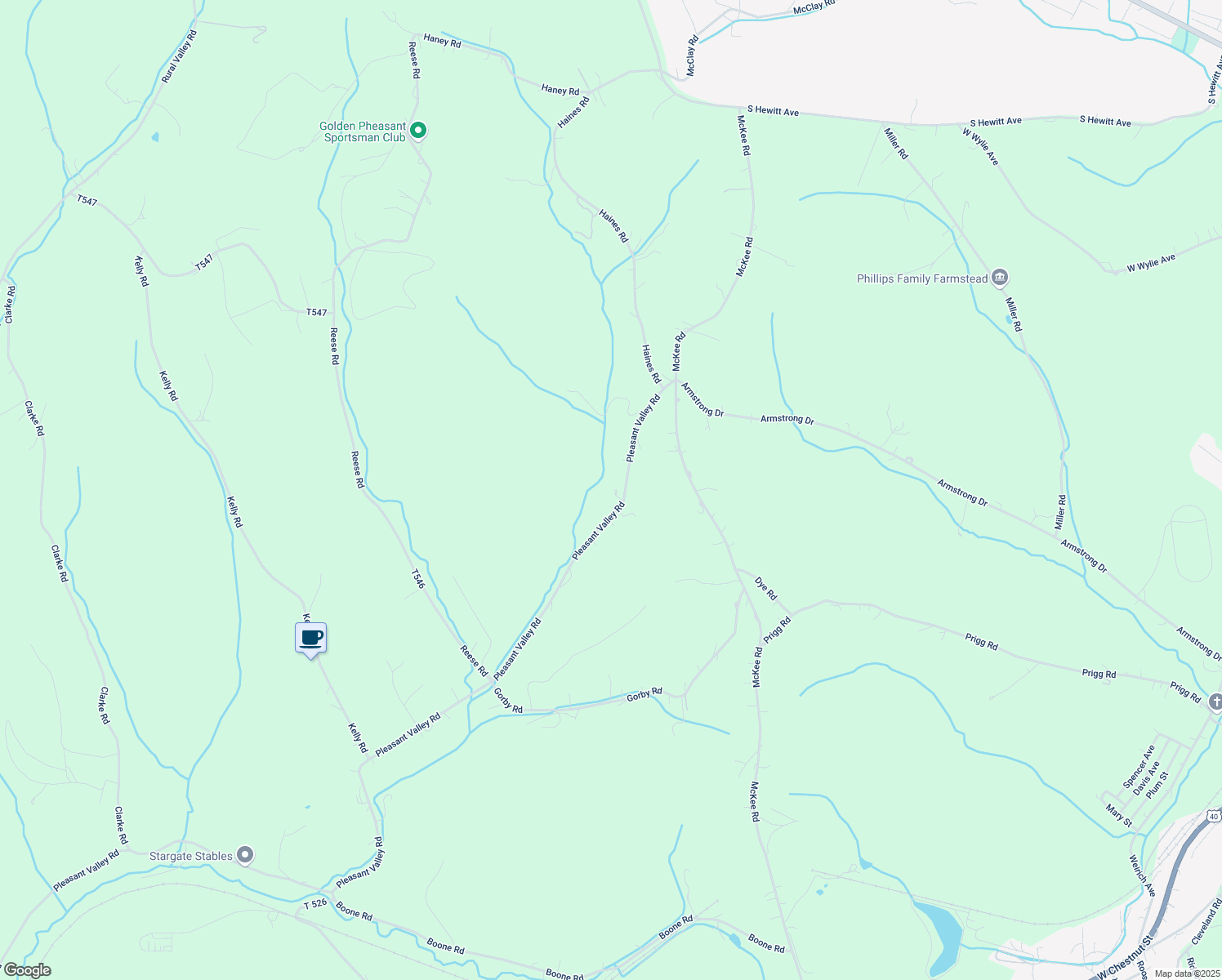 map of restaurants, bars, coffee shops, grocery stores, and more near 667 Pleasant Valley Road in Washington