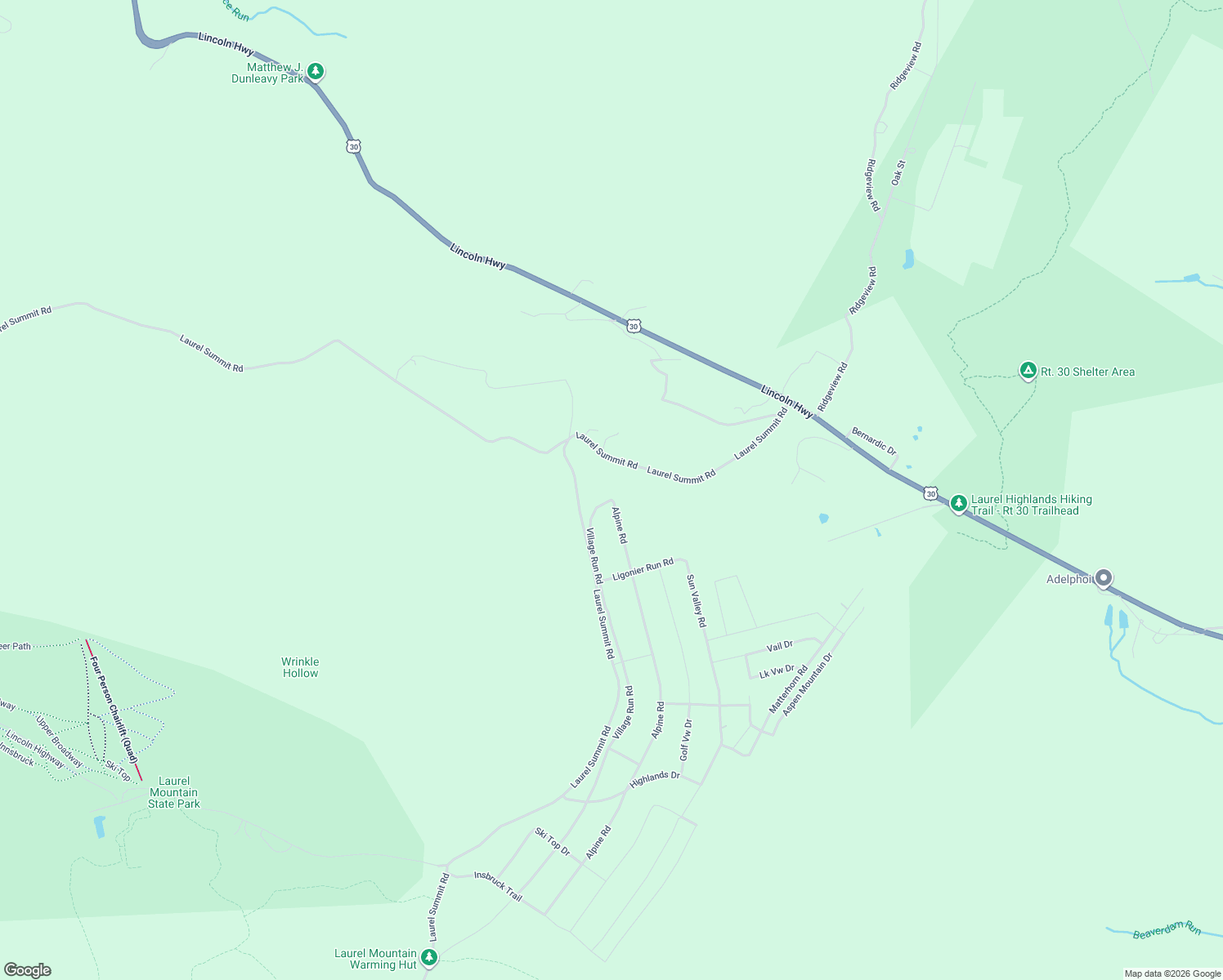 map of restaurants, bars, coffee shops, grocery stores, and more near 169 Village Run Road in Boswell