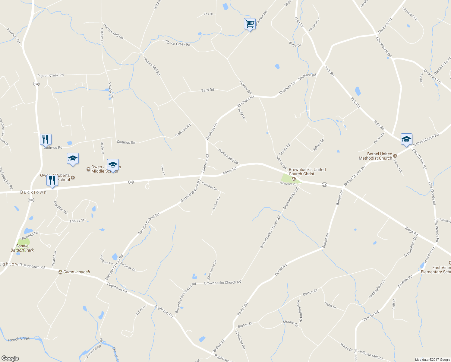 map of restaurants, bars, coffee shops, grocery stores, and more near 107 Patience Lane in Spring City