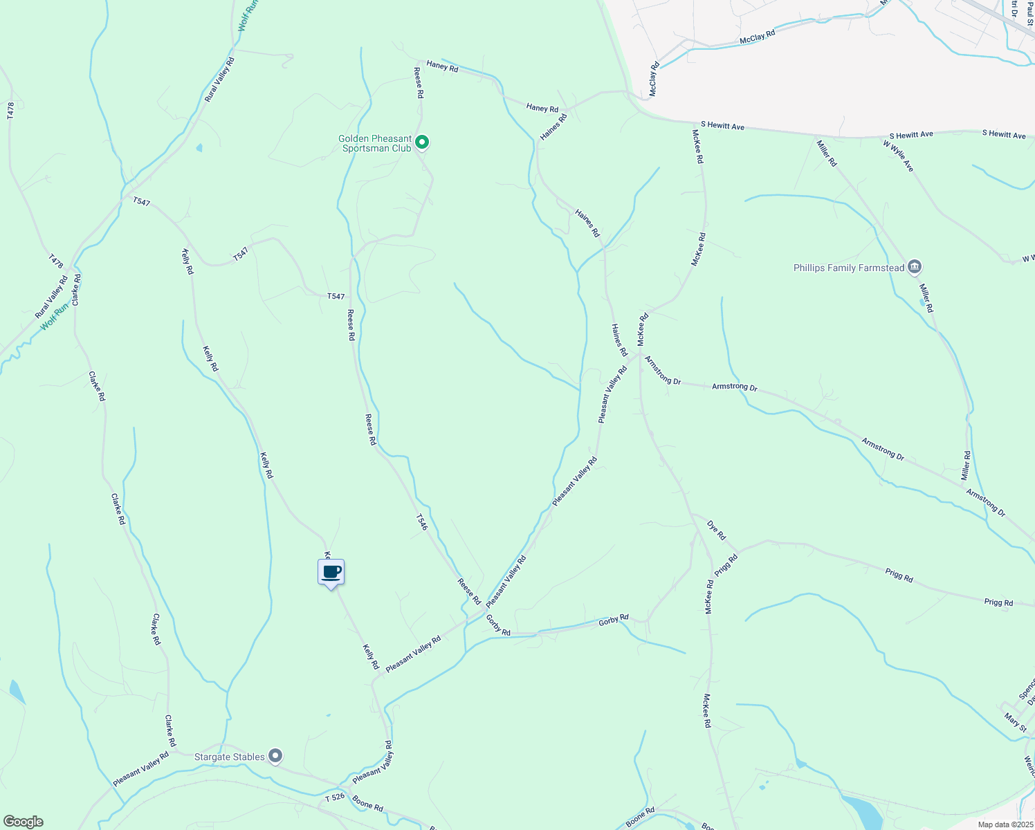 map of restaurants, bars, coffee shops, grocery stores, and more near 667 Pleasant Valley Road in Washington