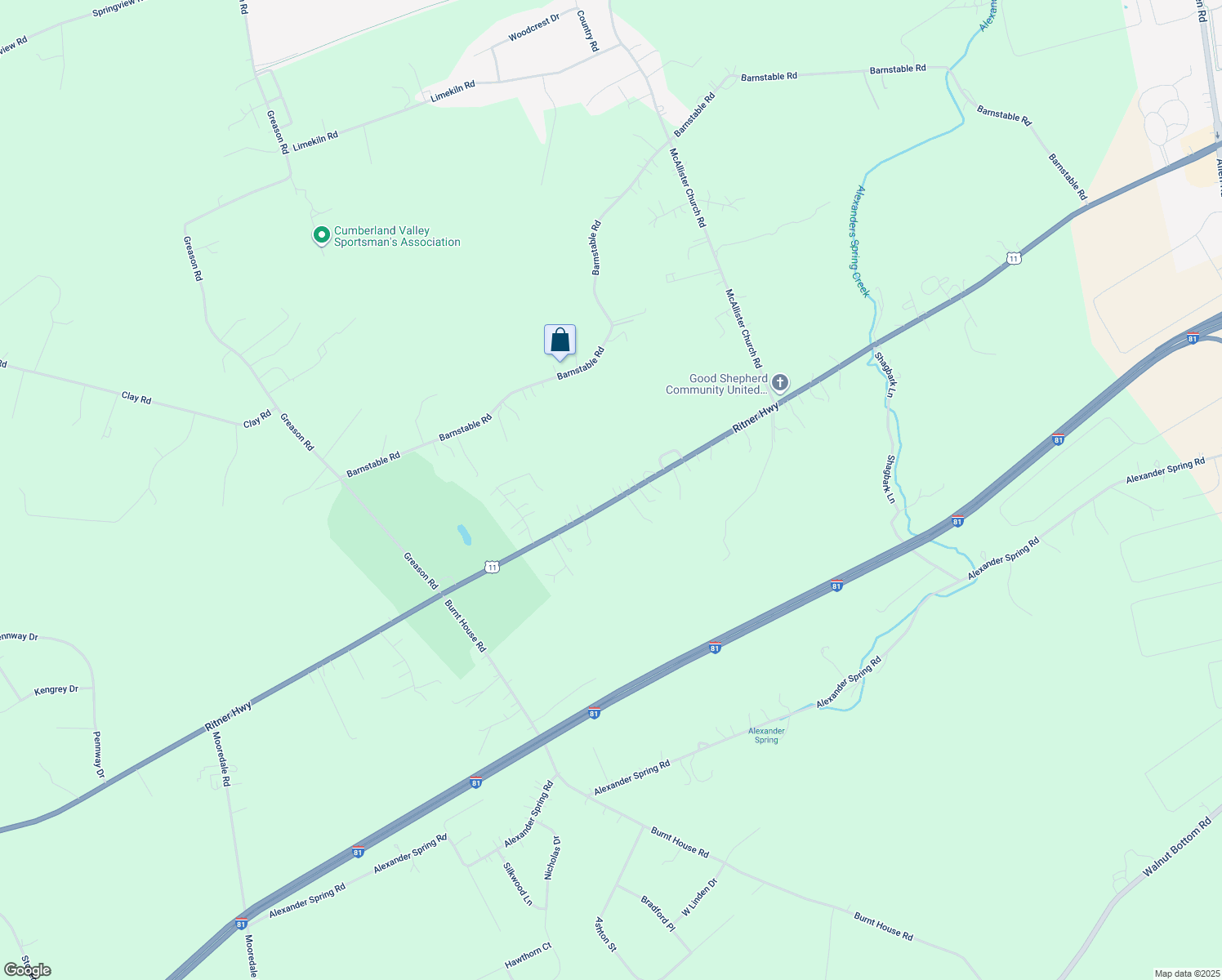 map of restaurants, bars, coffee shops, grocery stores, and more near 2275 Ritner Hwy in Carlisle