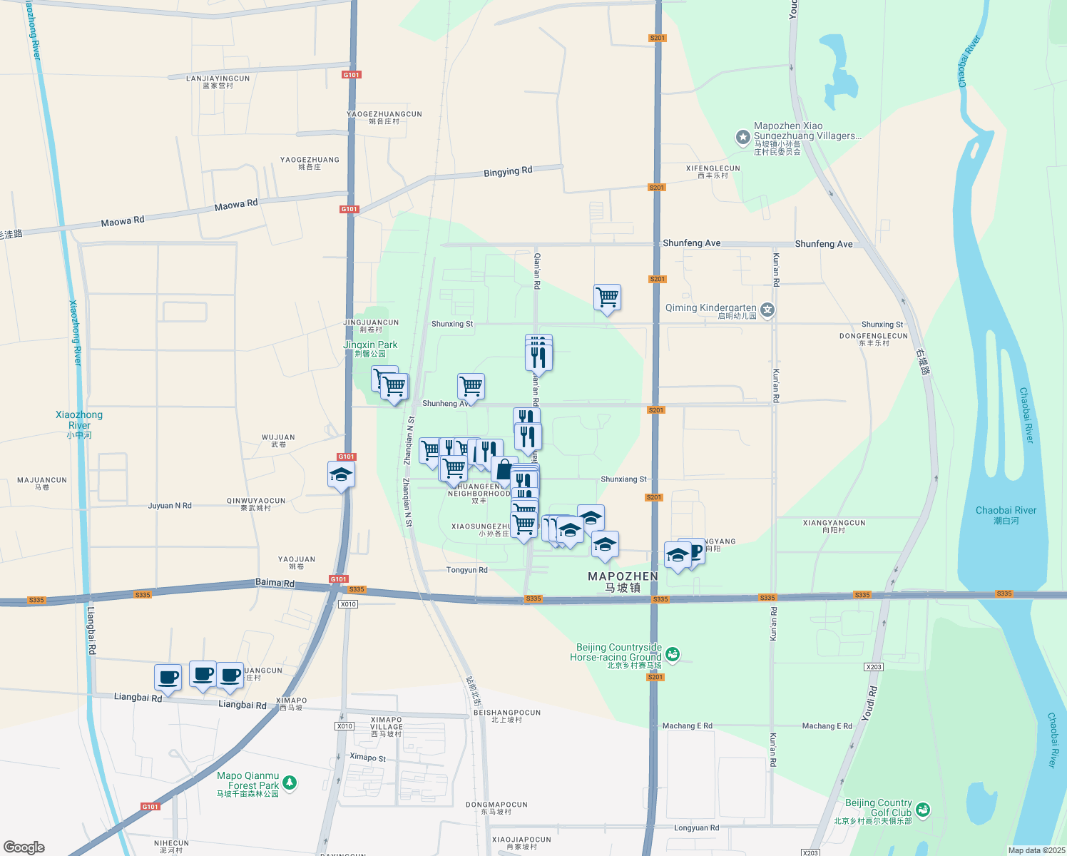 map of restaurants, bars, coffee shops, grocery stores, and more near in 