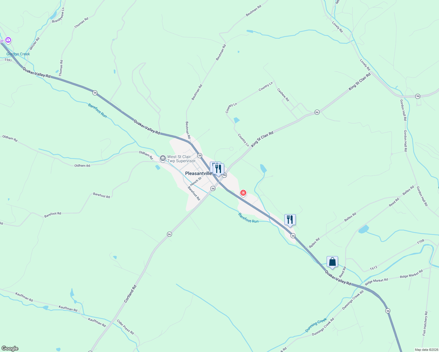 map of restaurants, bars, coffee shops, grocery stores, and more near 155 Emersons Way in Pleasantville