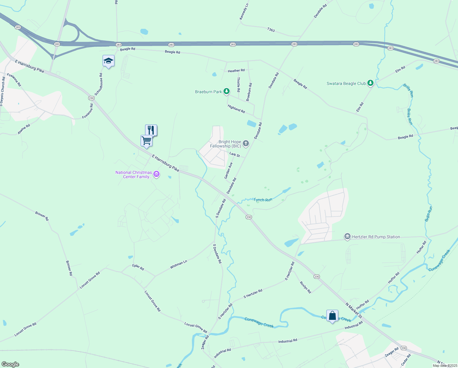 map of restaurants, bars, coffee shops, grocery stores, and more near 99 North Deodate Road in Middletown