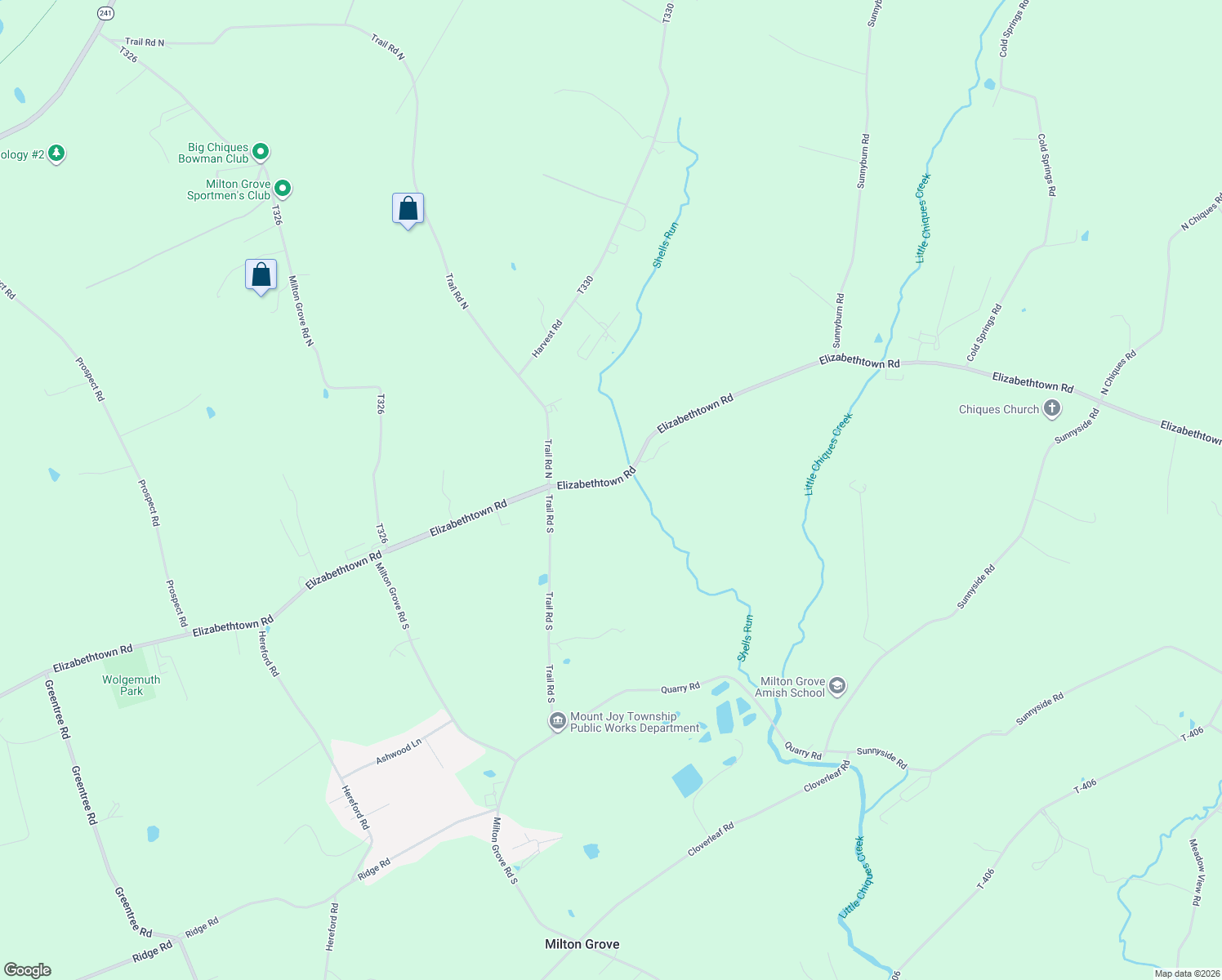 map of restaurants, bars, coffee shops, grocery stores, and more near 7987 Elizabethtown Rd in Elizabethtown