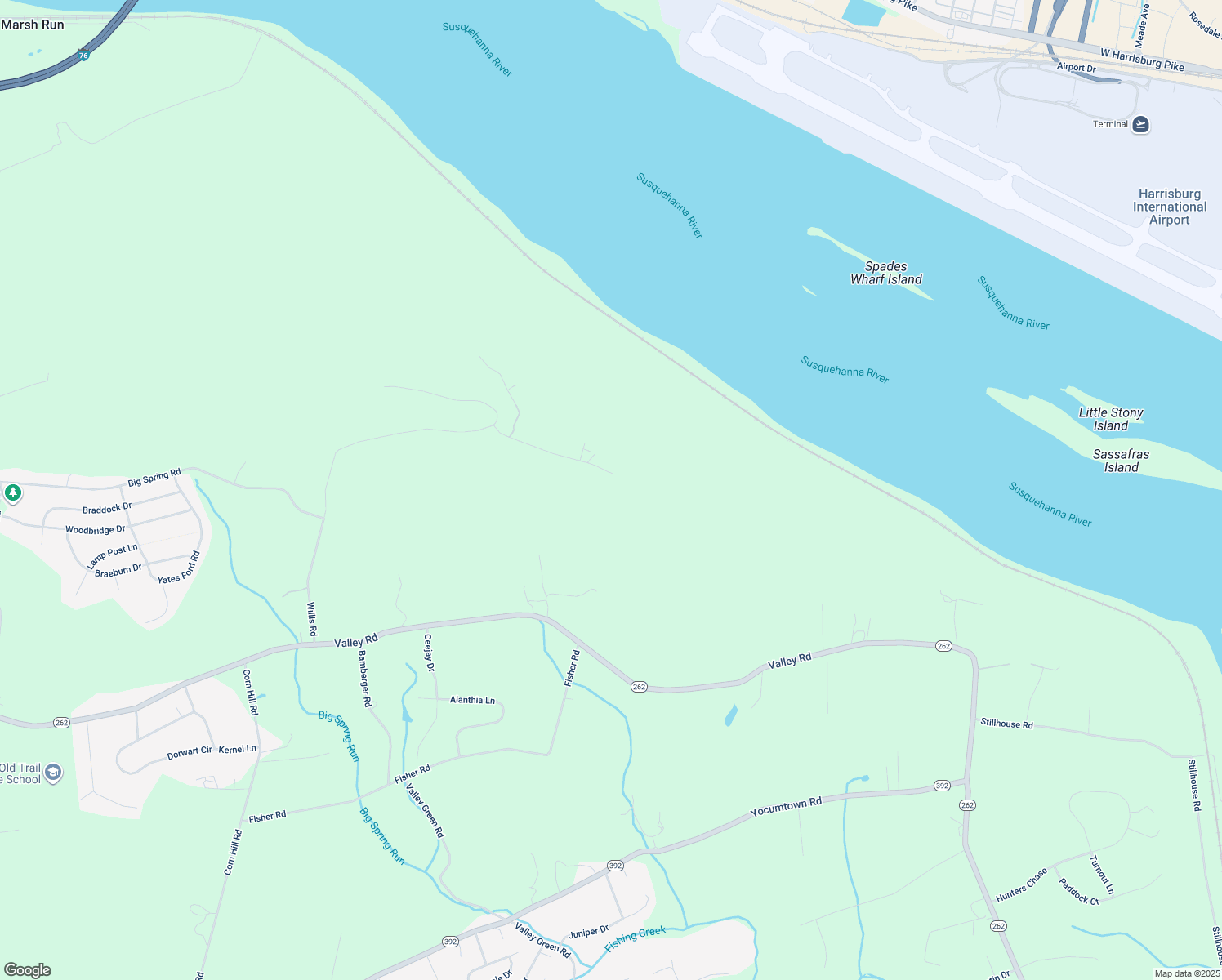 map of restaurants, bars, coffee shops, grocery stores, and more near 99 Mountain View Dr in Etters