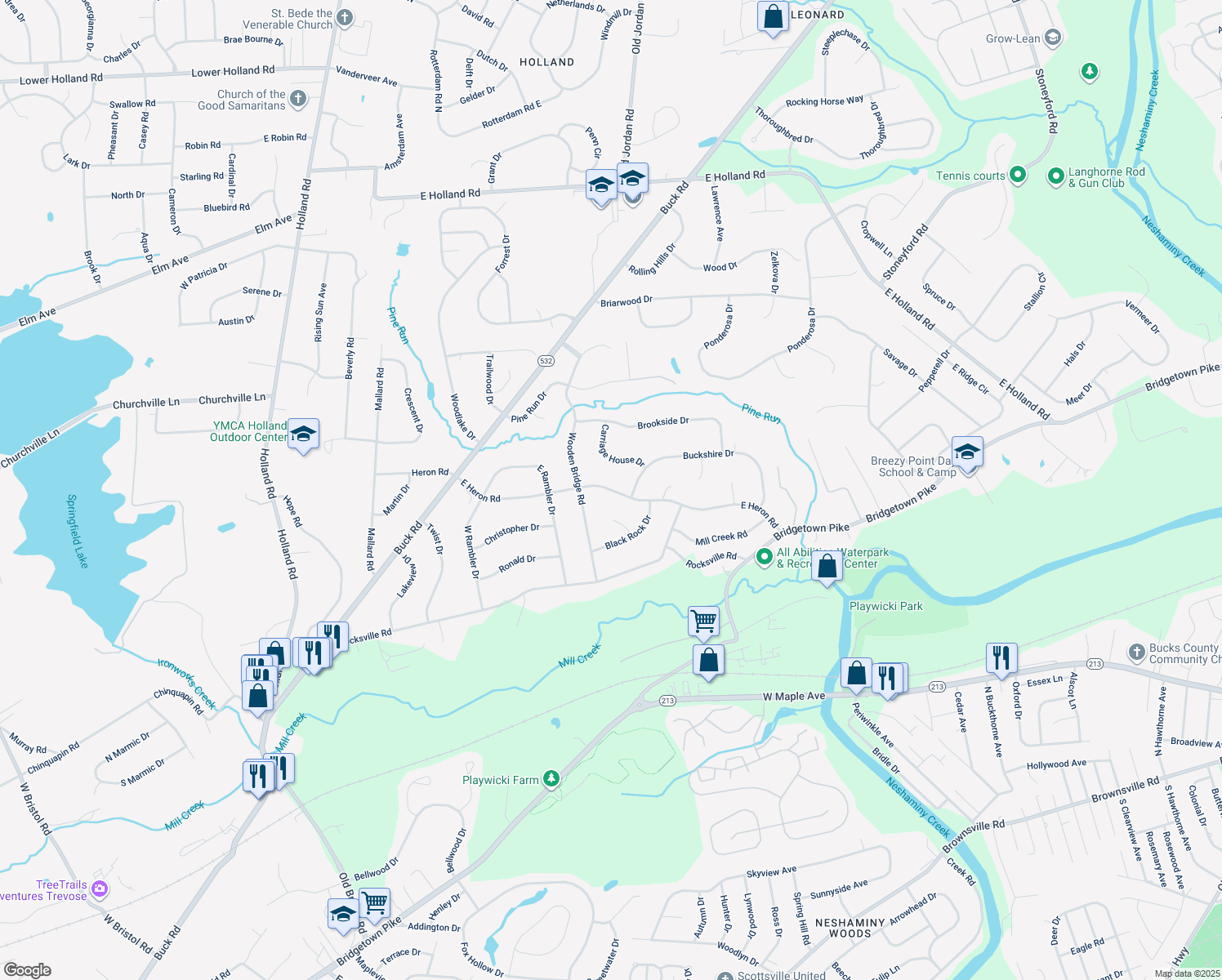 map of restaurants, bars, coffee shops, grocery stores, and more near 175 East Heron Road in Southampton