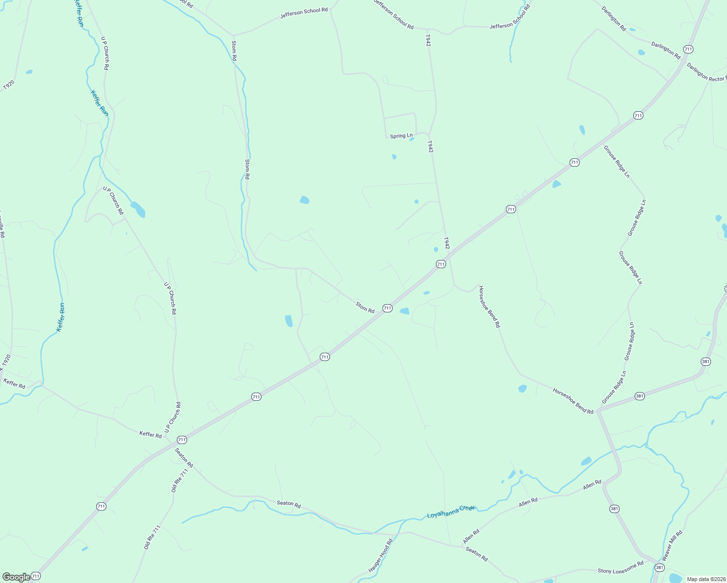 map of restaurants, bars, coffee shops, grocery stores, and more near 24 Stom Road in Ligonier