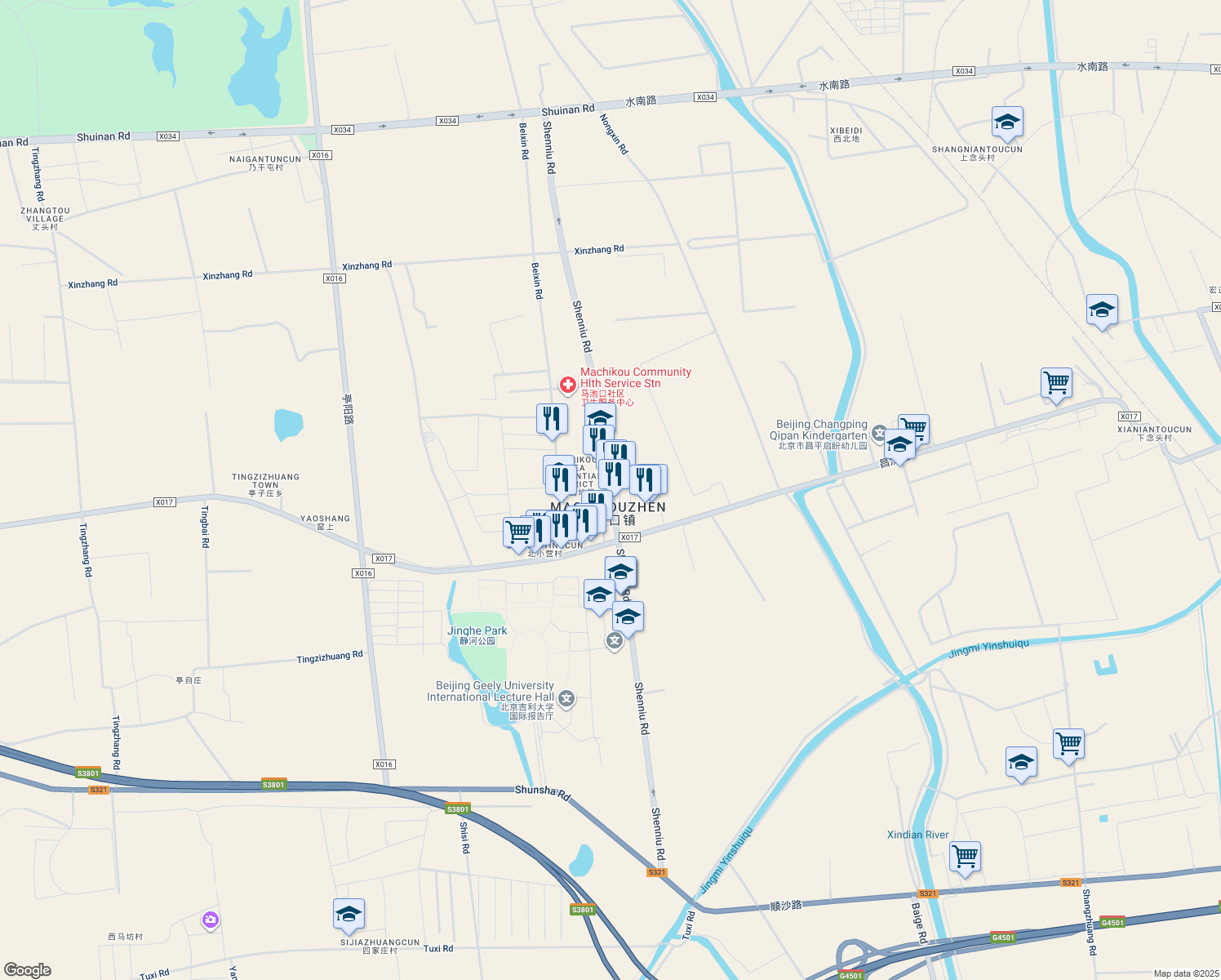 map of restaurants, bars, coffee shops, grocery stores, and more near in 