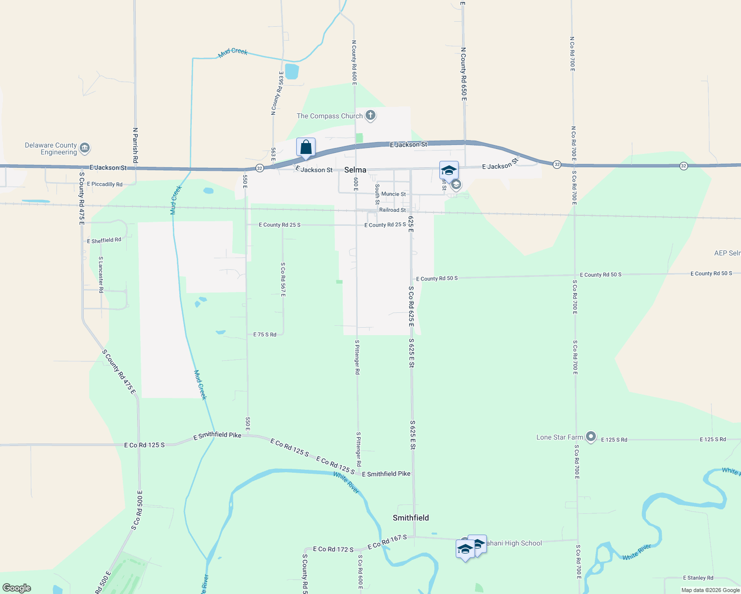 map of restaurants, bars, coffee shops, grocery stores, and more near 1000 South Pittenger Road in Selma
