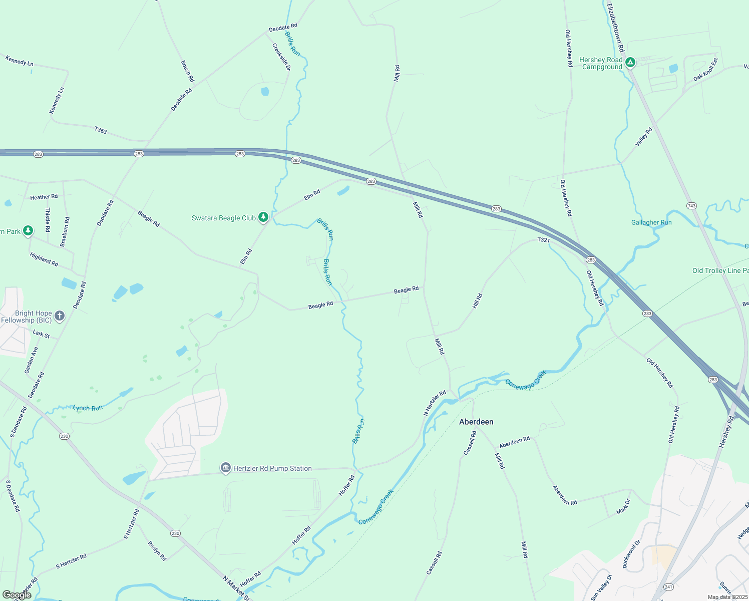map of restaurants, bars, coffee shops, grocery stores, and more near 5447 Beagle Rd in Elizabethtown