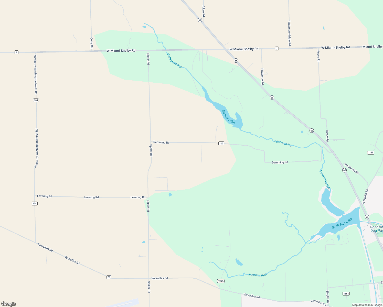 map of restaurants, bars, coffee shops, grocery stores, and more near 4688 Demming Road in Piqua
