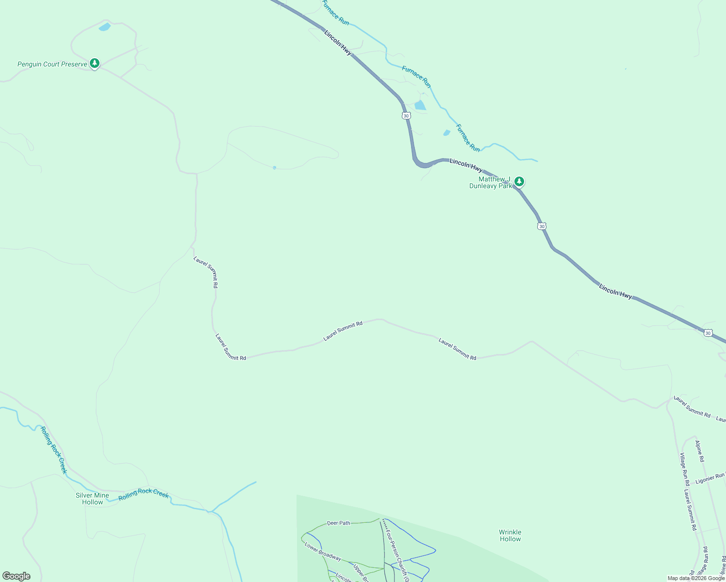map of restaurants, bars, coffee shops, grocery stores, and more near in Laurel Mountain