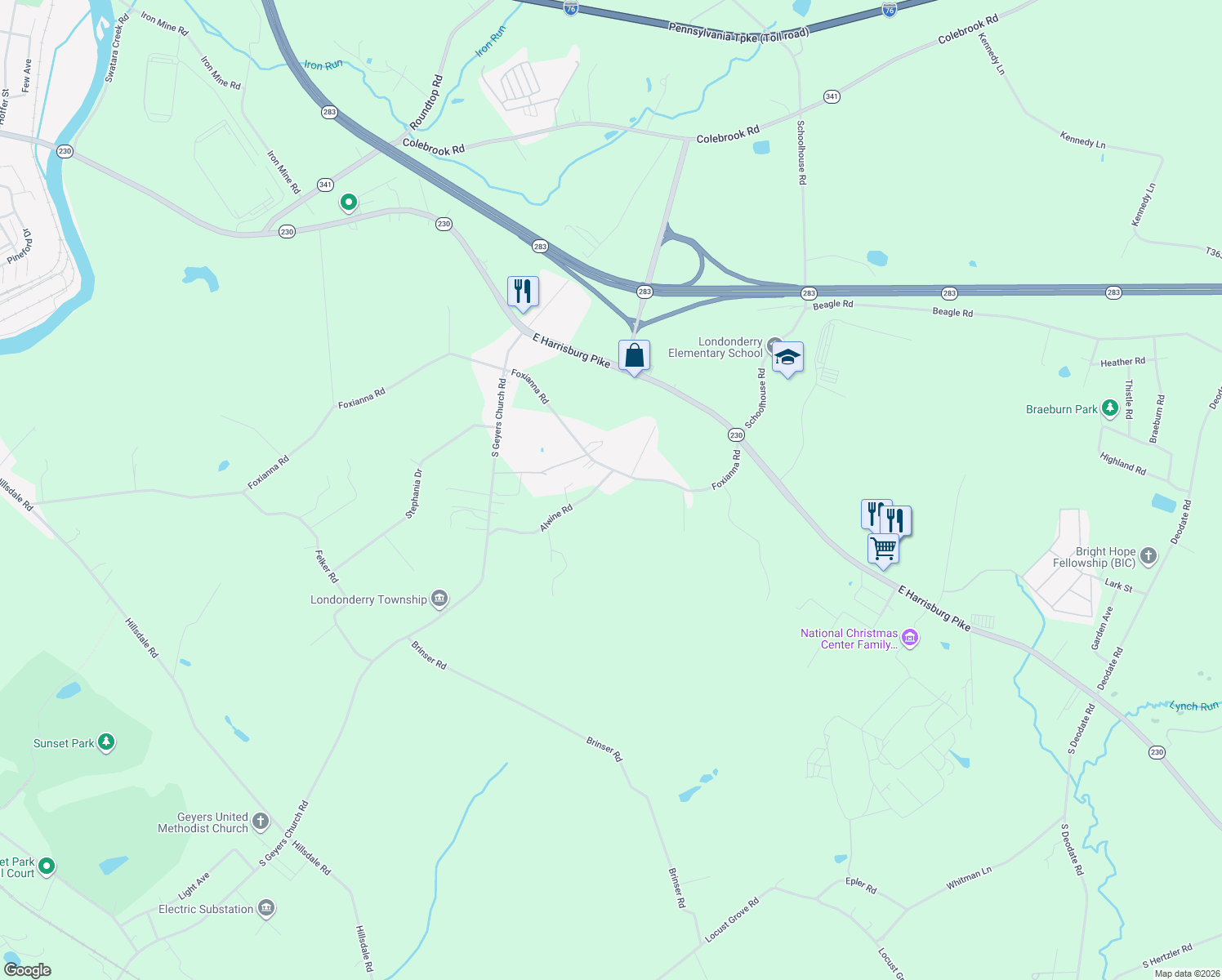 map of restaurants, bars, coffee shops, grocery stores, and more near 118 Alwine Road in Middletown