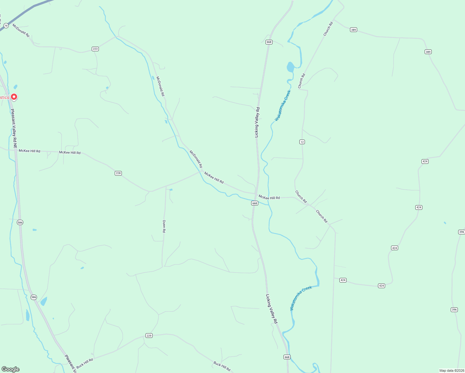 map of restaurants, bars, coffee shops, grocery stores, and more near 18754 McKee Hill Road in Frazeysburg