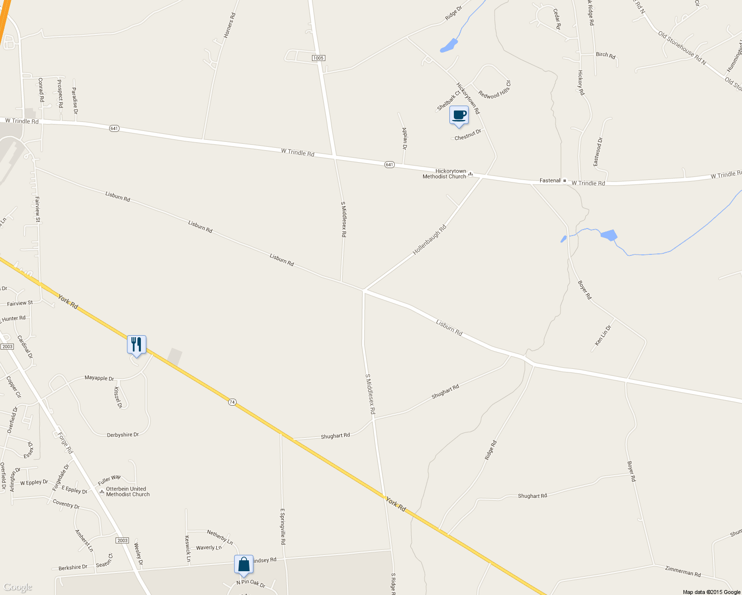 map of restaurants, bars, coffee shops, grocery stores, and more near 800 Lisburn Road in Carlisle