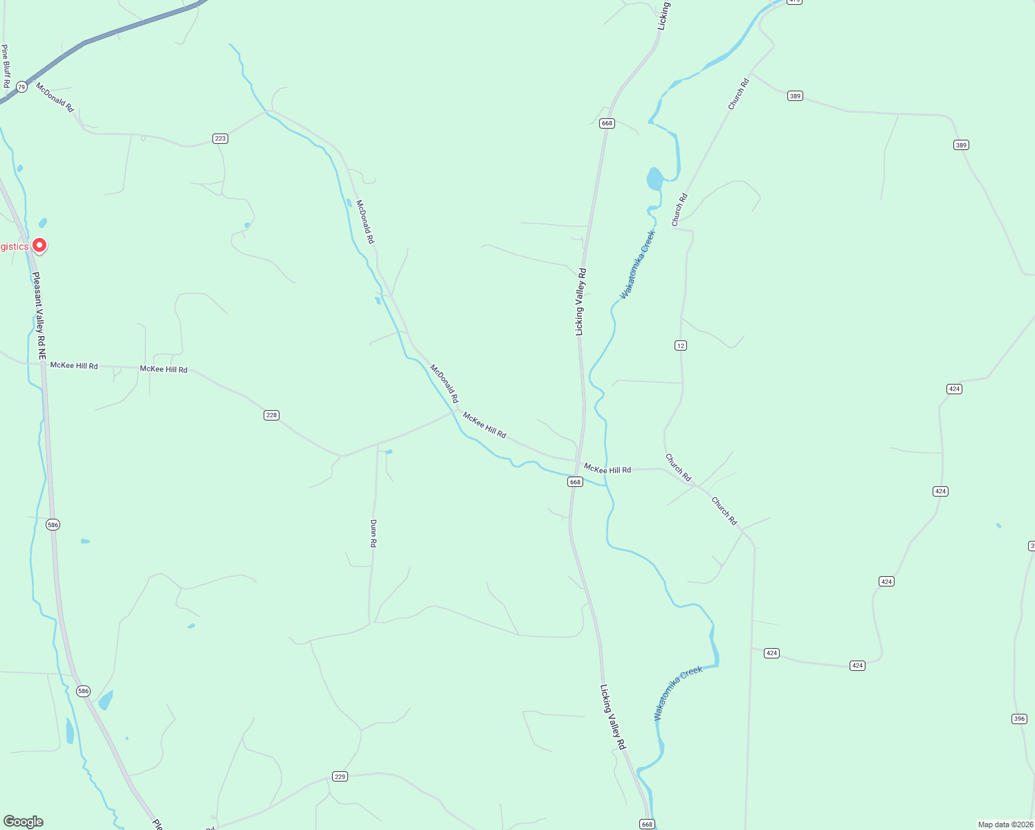 map of restaurants, bars, coffee shops, grocery stores, and more near 18751 McKee Hill Road in Frazeysburg