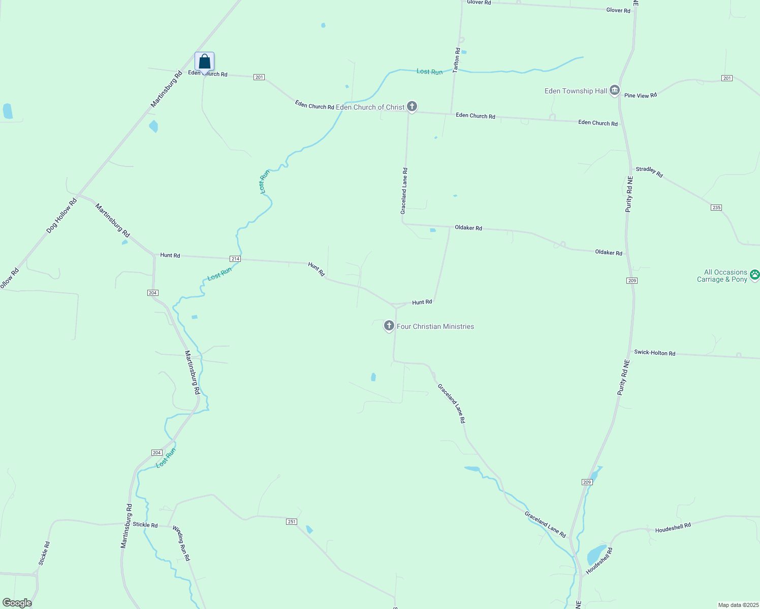 map of restaurants, bars, coffee shops, grocery stores, and more near 9784 Hunt Road in Saint Louisville