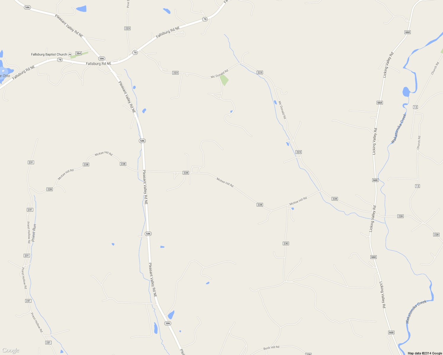 map of restaurants, bars, coffee shops, grocery stores, and more near 17557 McKee Hill Road in Frazeysburg