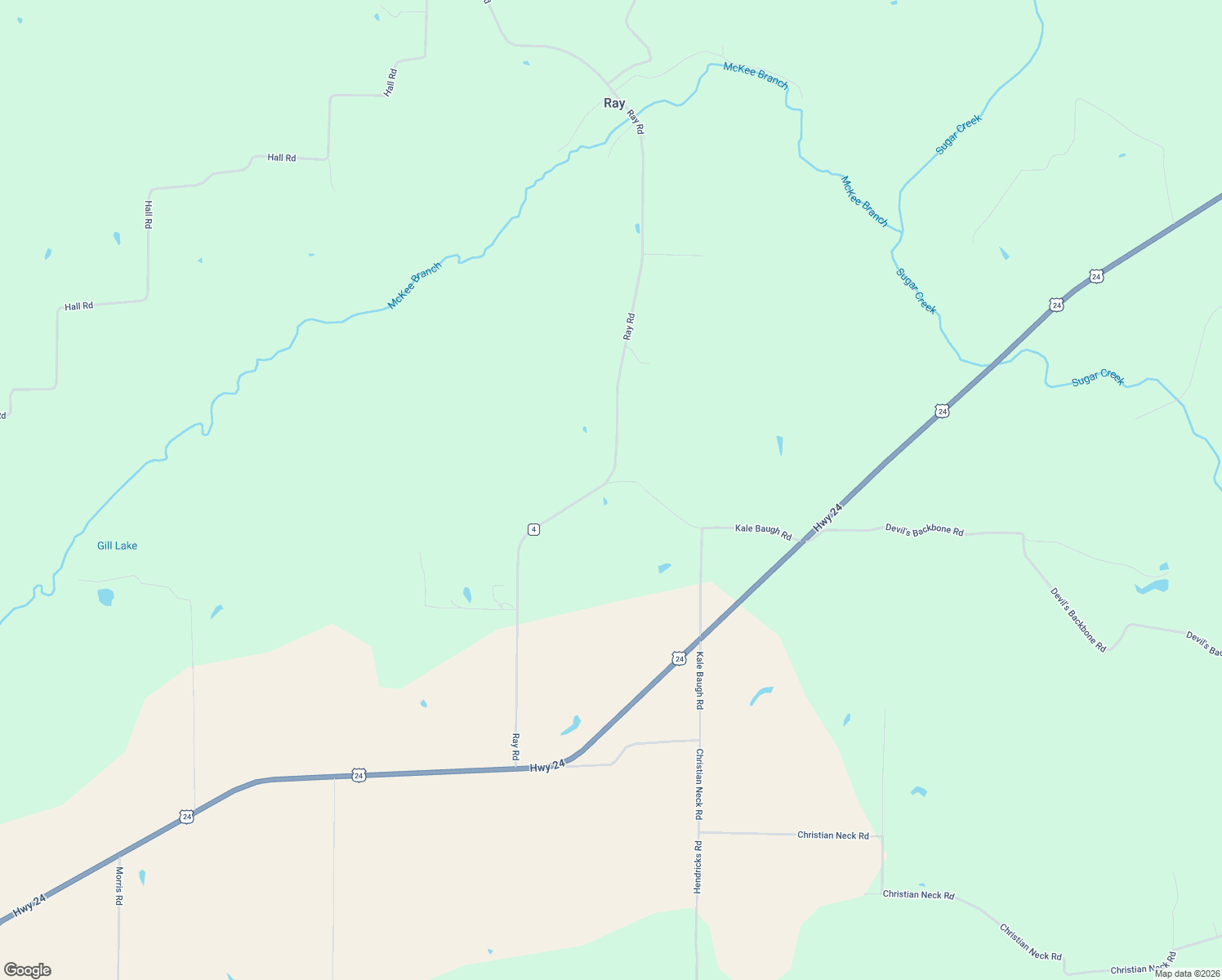 map of restaurants, bars, coffee shops, grocery stores, and more near 15093 Ray Road in Rushville
