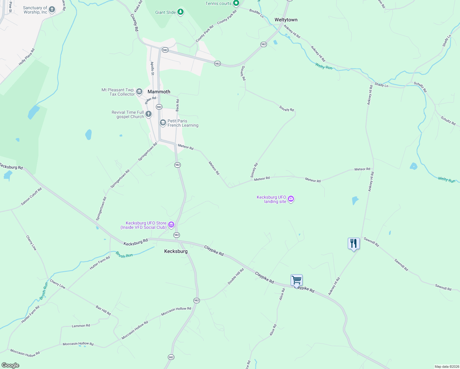 map of restaurants, bars, coffee shops, grocery stores, and more near 205 Meteor Road in Mount Pleasant