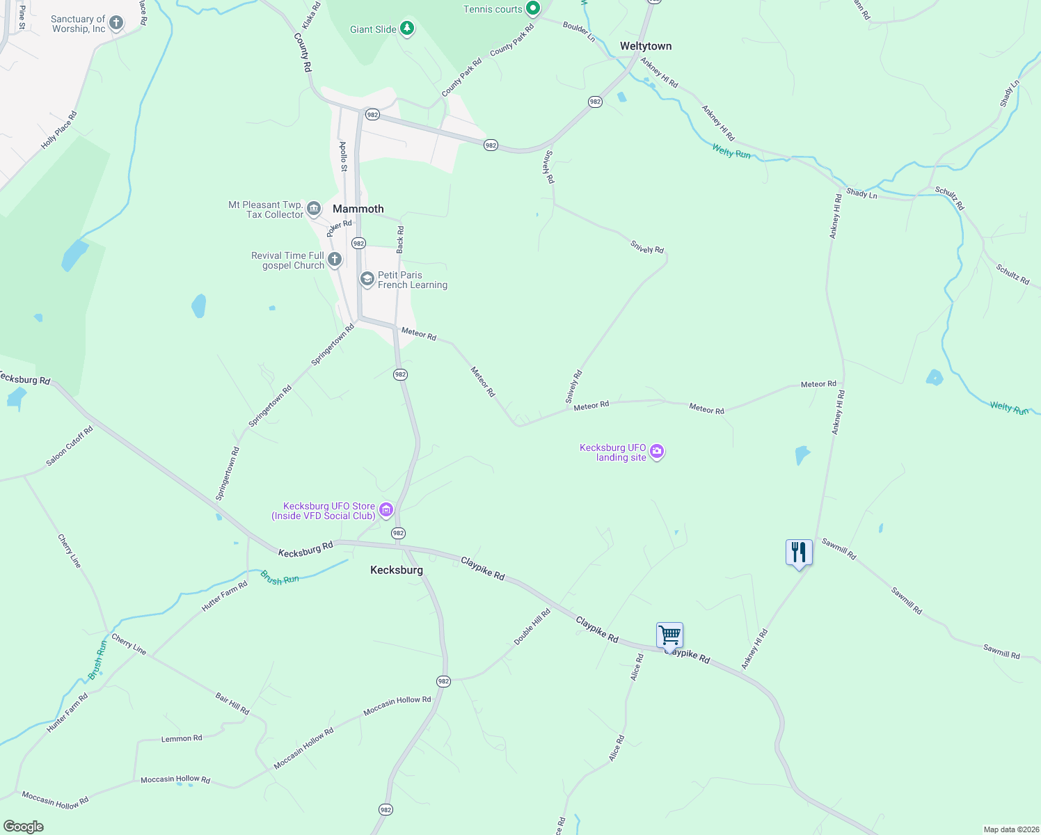 map of restaurants, bars, coffee shops, grocery stores, and more near 205 Meteor Road in Mount Pleasant