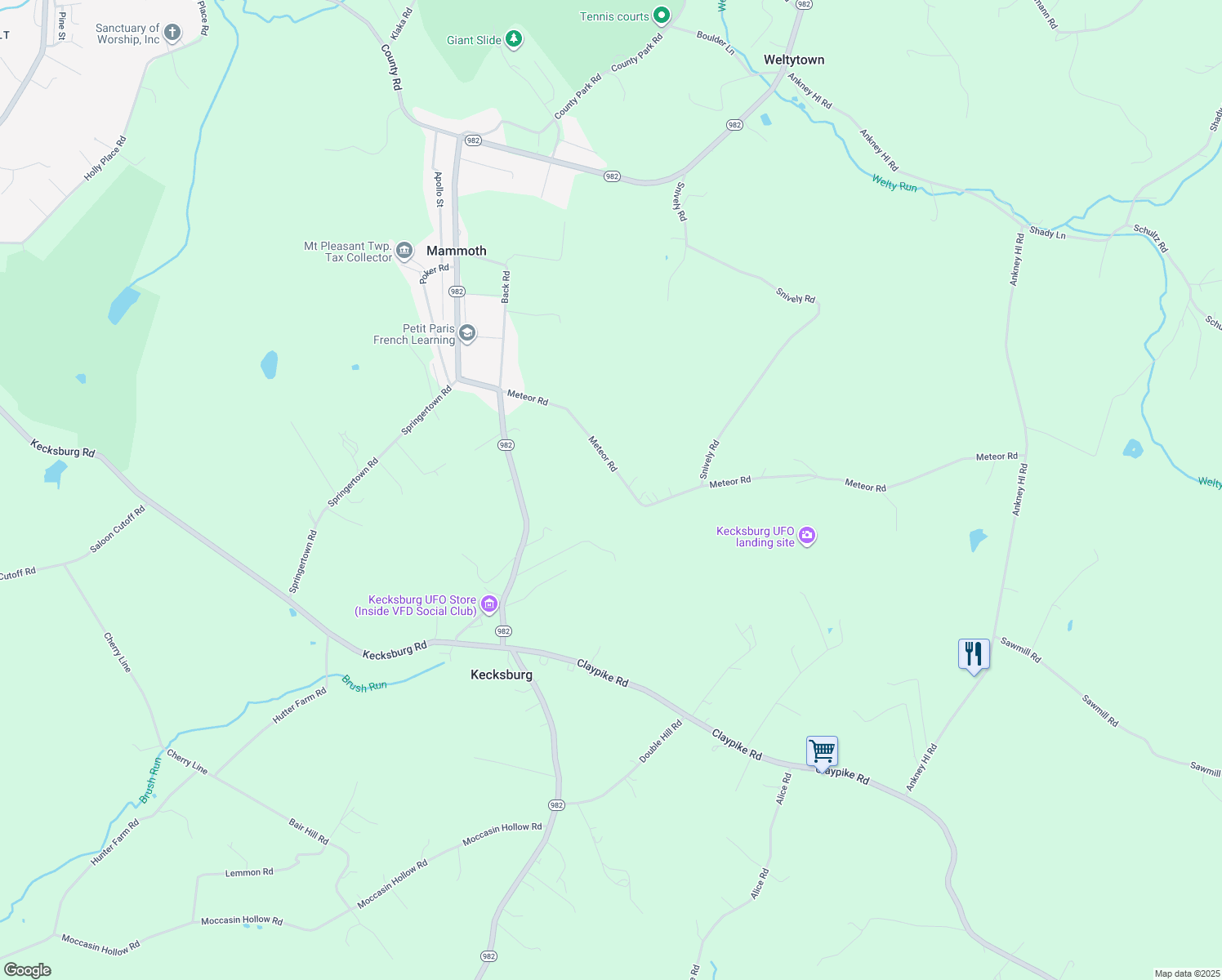 map of restaurants, bars, coffee shops, grocery stores, and more near 192 Meteor Road in Mount Pleasant