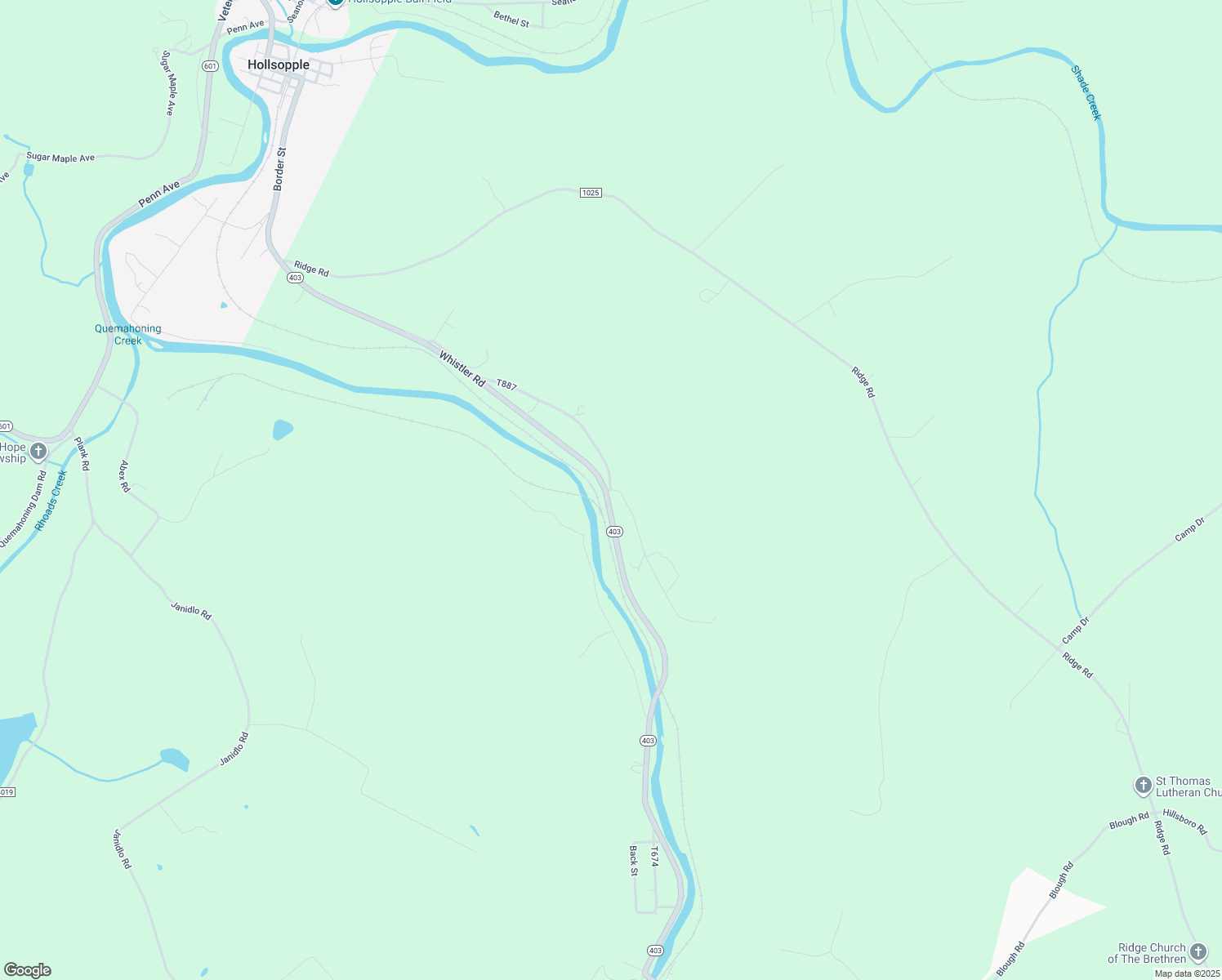 map of restaurants, bars, coffee shops, grocery stores, and more near 629 Whistler Road in Hooversville