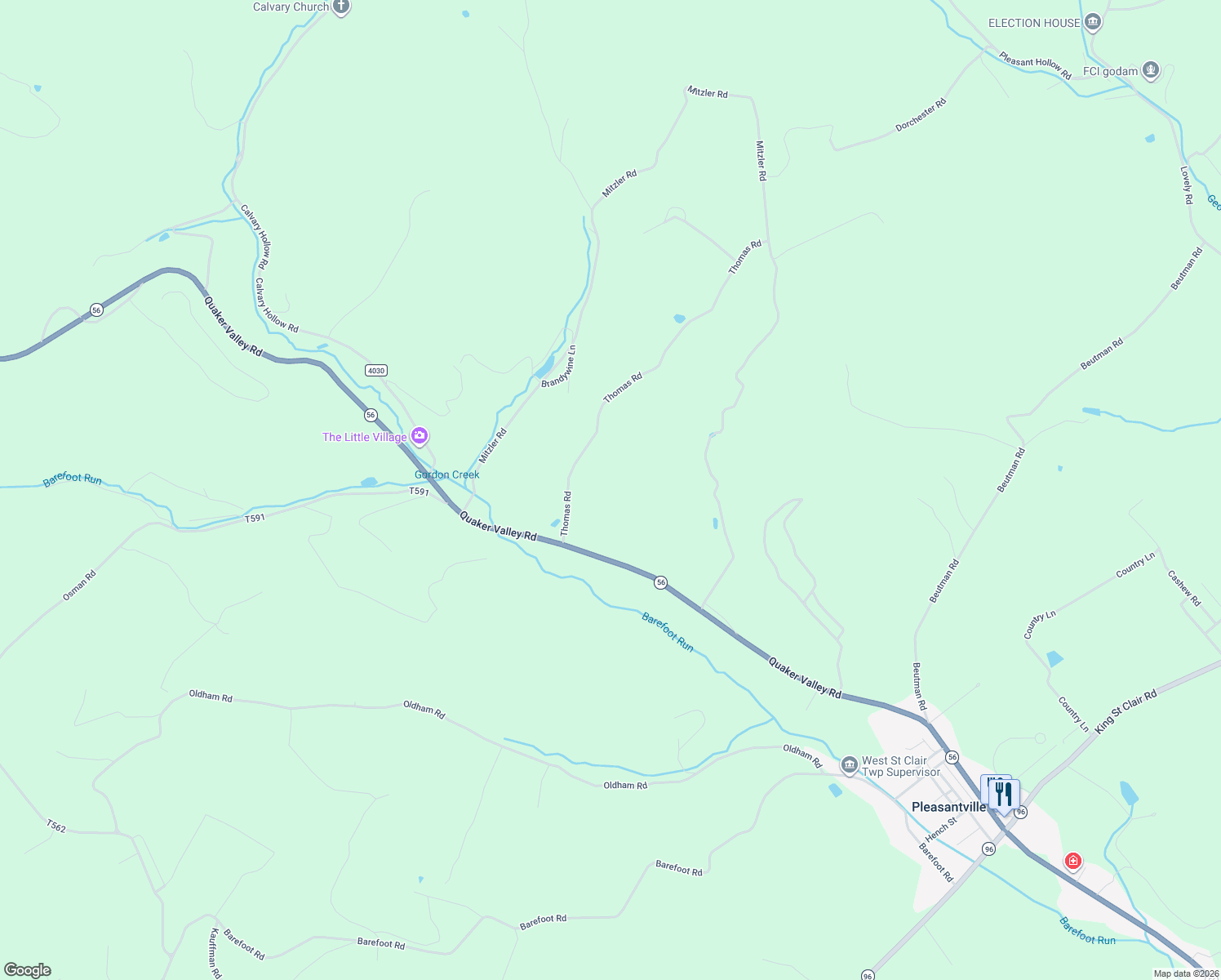 map of restaurants, bars, coffee shops, grocery stores, and more near 157 Thomas Road in Pleasantville