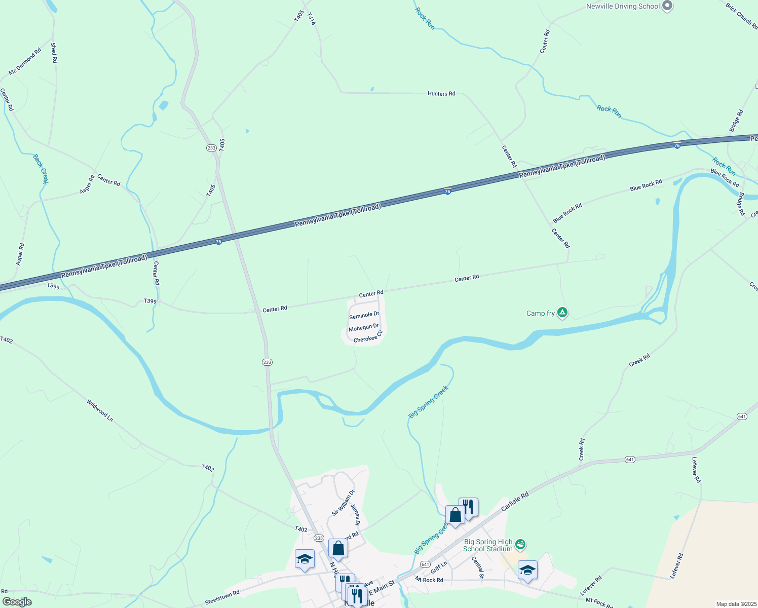 map of restaurants, bars, coffee shops, grocery stores, and more near 224 Conodoguinet Mobile Estates in Newville