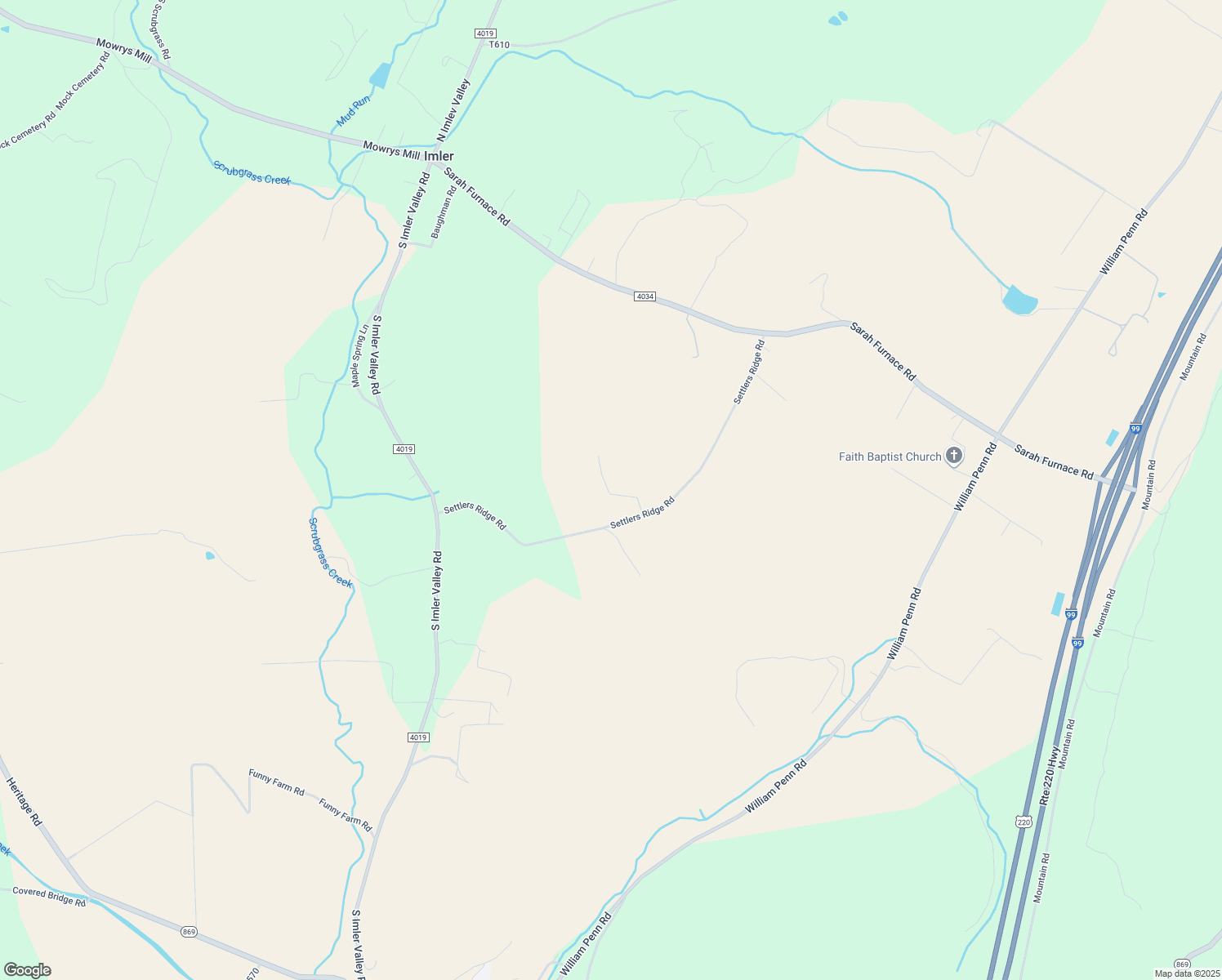 map of restaurants, bars, coffee shops, grocery stores, and more near 1257 Heritage Road in Osterburg