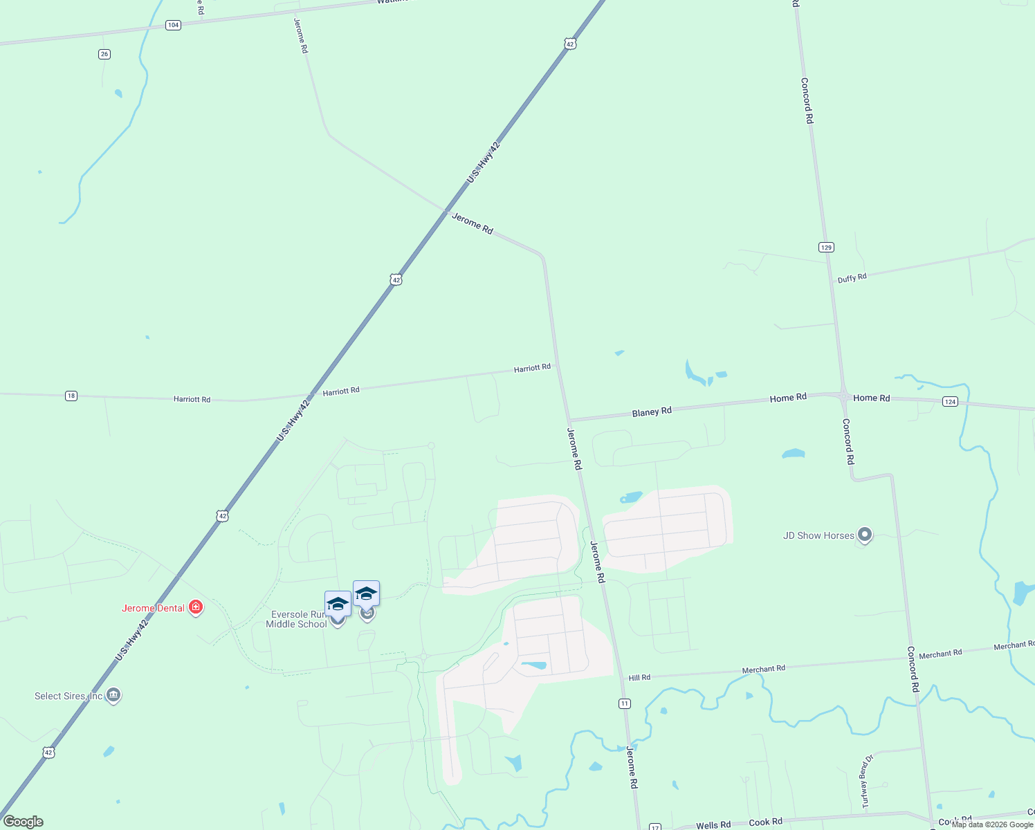 map of restaurants, bars, coffee shops, grocery stores, and more near 7625 Harriott Road in Plain City