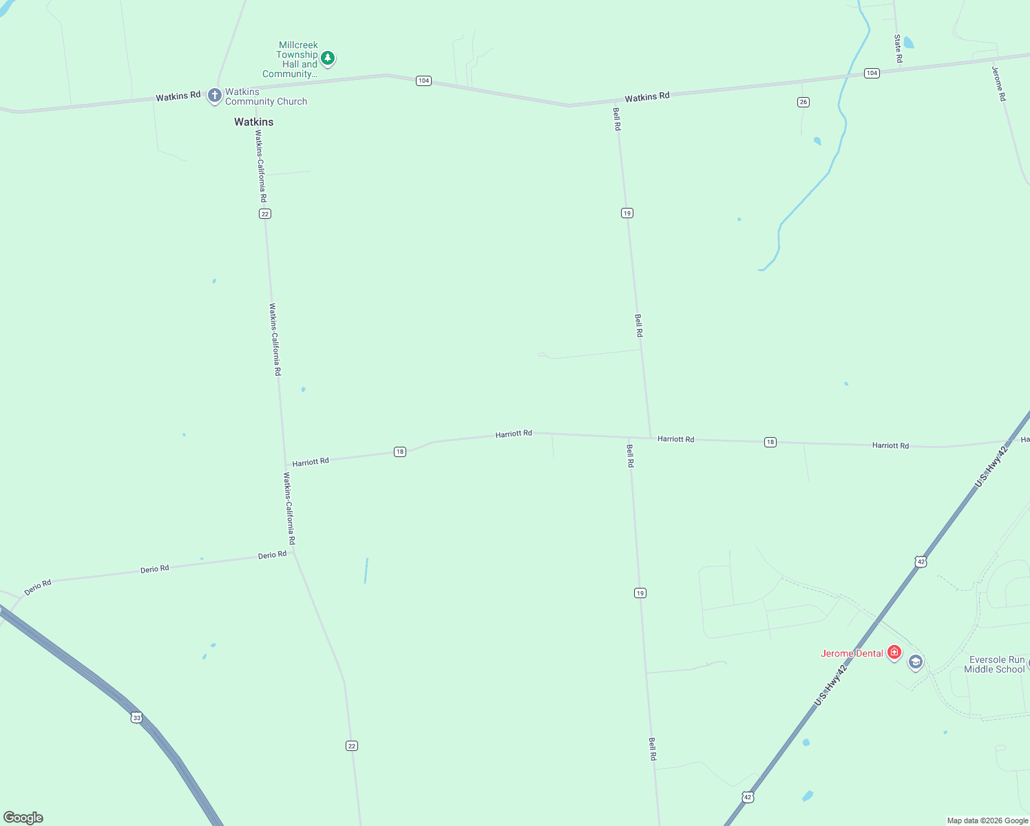 map of restaurants, bars, coffee shops, grocery stores, and more near 9910 Harriott Road in Marysville