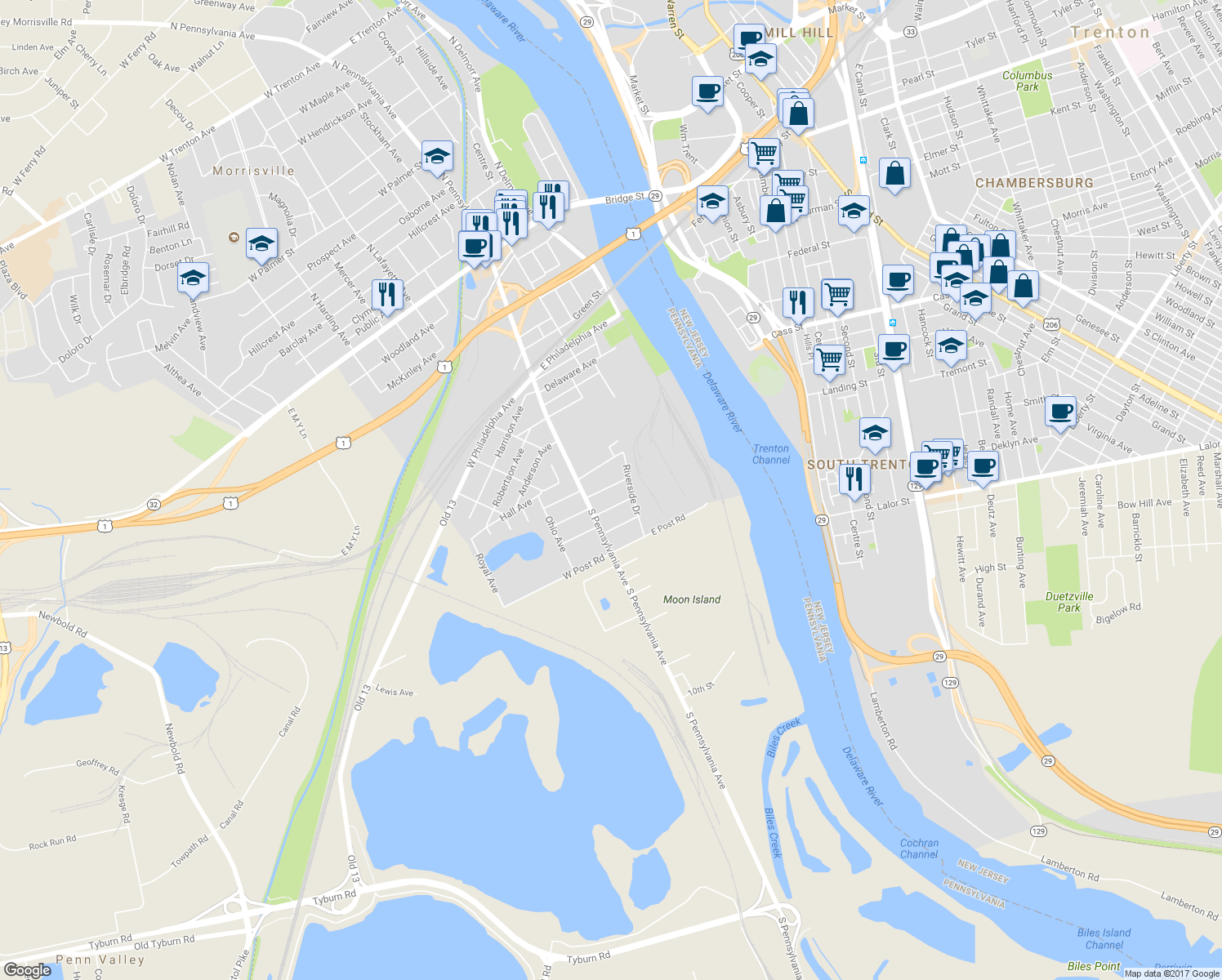 map of restaurants, bars, coffee shops, grocery stores, and more near 15 Lenora Avenue in Morrisville