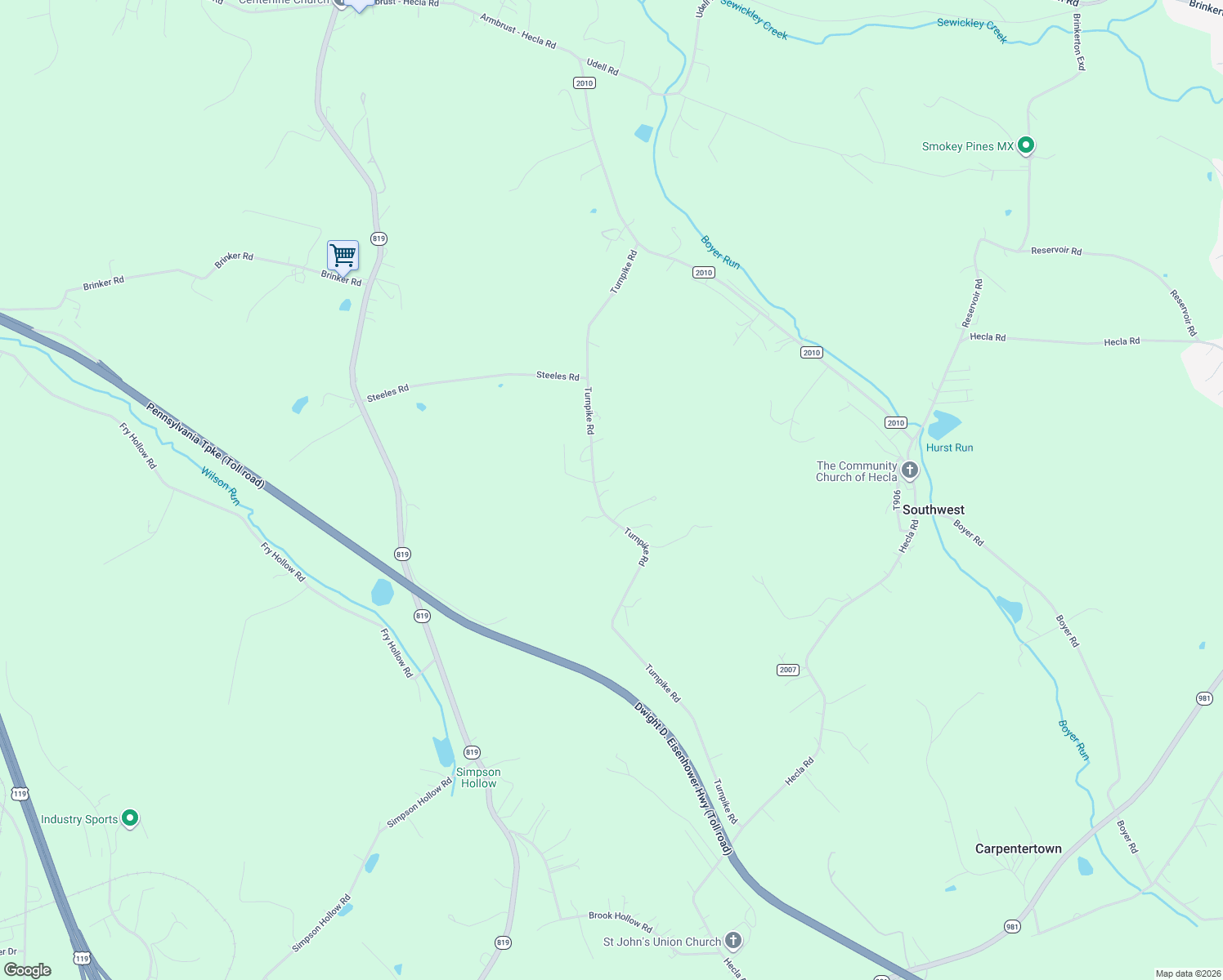 map of restaurants, bars, coffee shops, grocery stores, and more near 324 Turnpike Road in Mount Pleasant