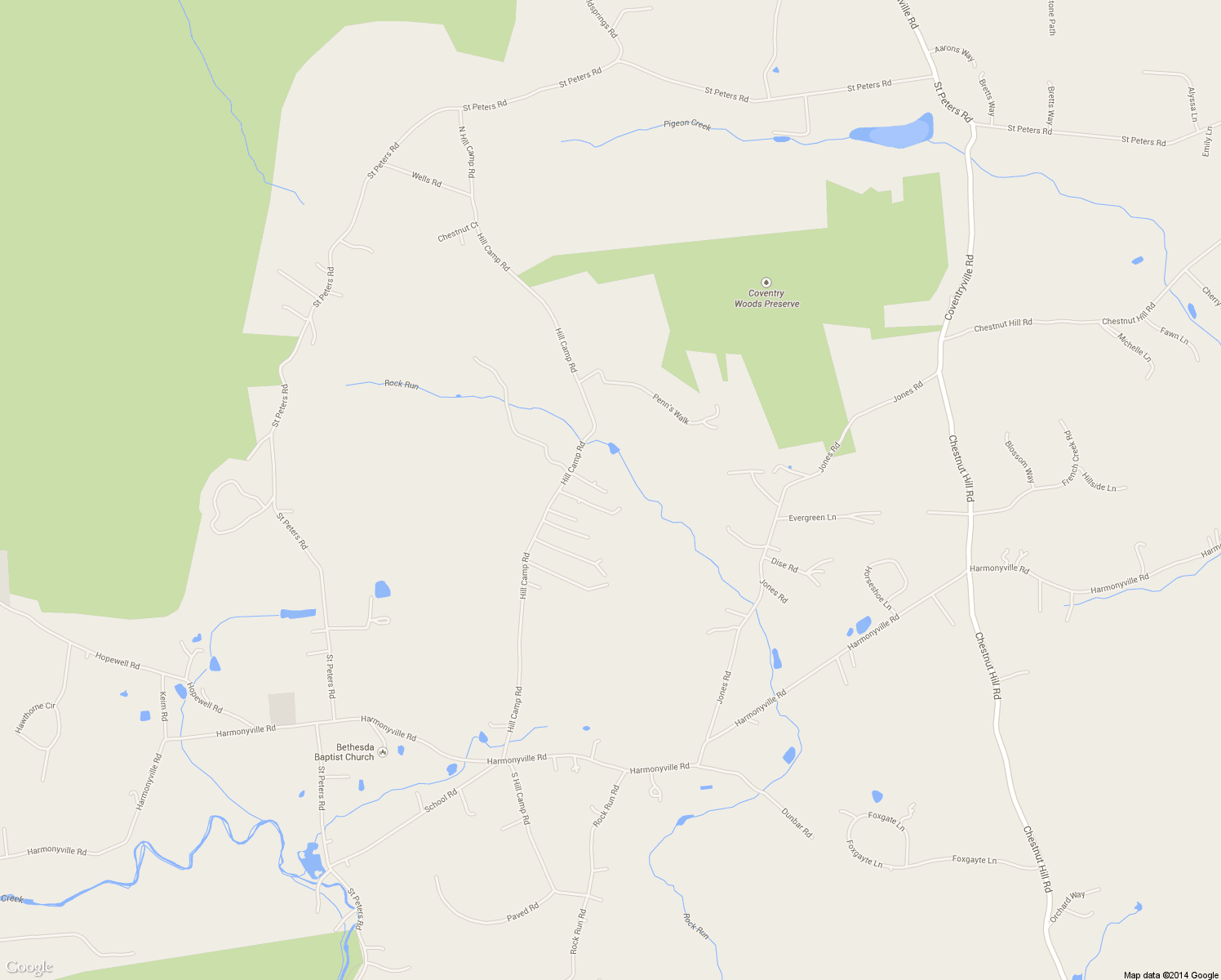 map of restaurants, bars, coffee shops, grocery stores, and more near 2430 Hill Camp Road in Pottstown