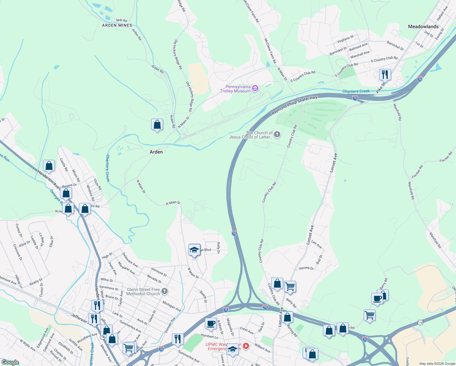 map of restaurants, bars, coffee shops, grocery stores, and more near in 