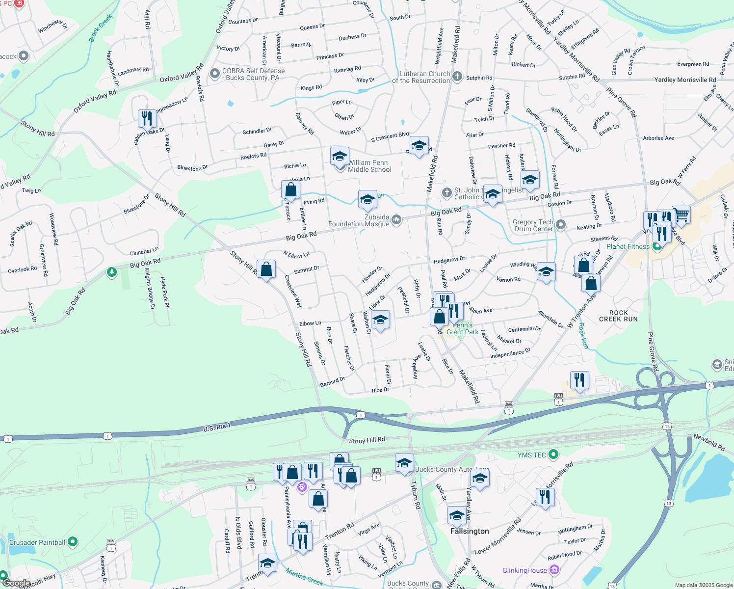 map of restaurants, bars, coffee shops, grocery stores, and more near 12 Hedgerow Drive in Morrisville