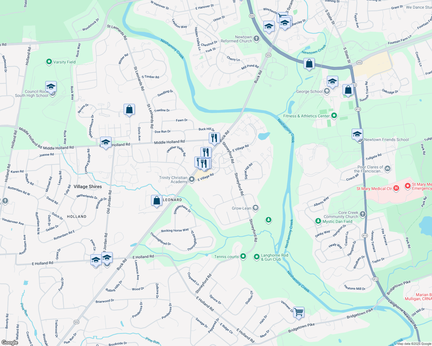 map of restaurants, bars, coffee shops, grocery stores, and more near 231 E Village Rd in Southampton