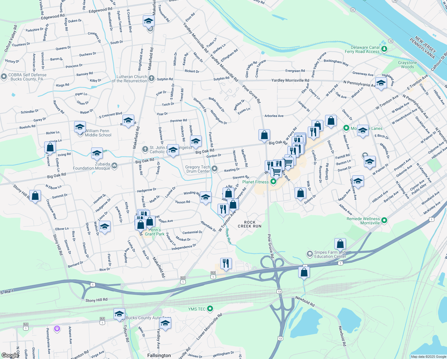 map of restaurants, bars, coffee shops, grocery stores, and more near 522 Stevens Road in Morrisville