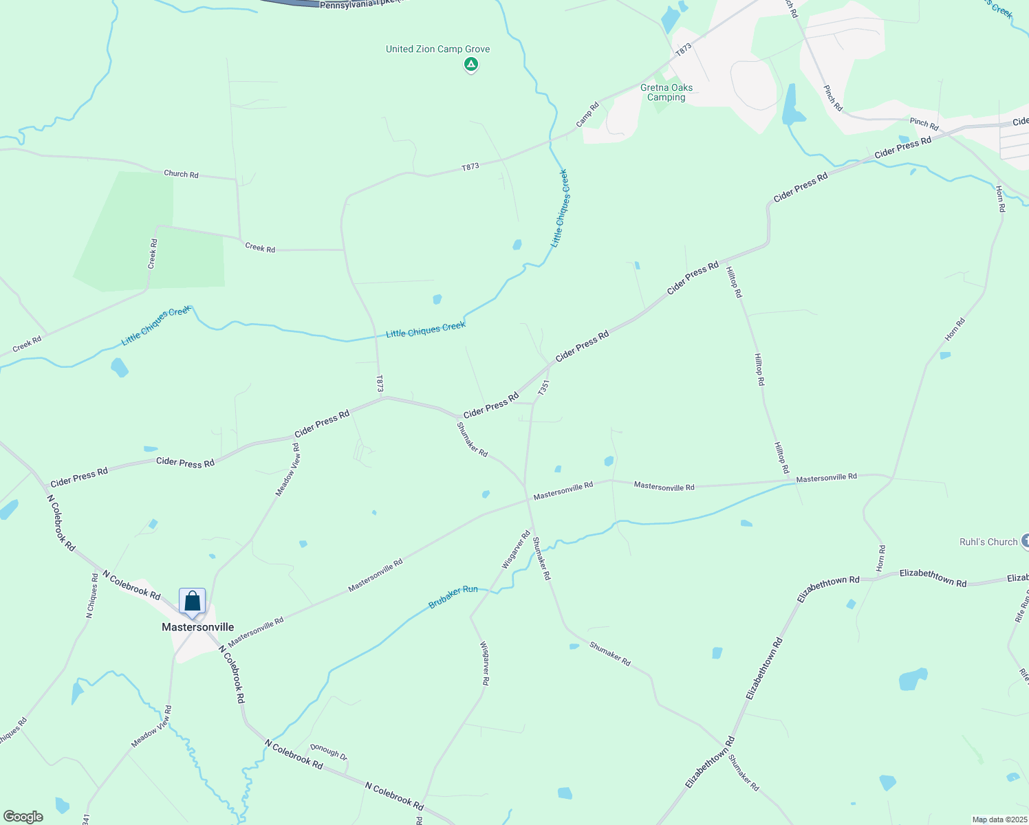 map of restaurants, bars, coffee shops, grocery stores, and more near 3026 Mount Hope Home Road in Manheim
