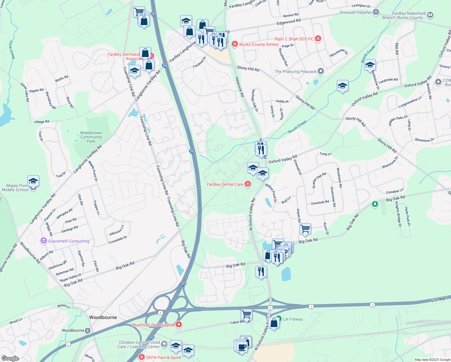 map of restaurants, bars, coffee shops, grocery stores, and more near 5406 Spruce Mill Drive in Morrisville