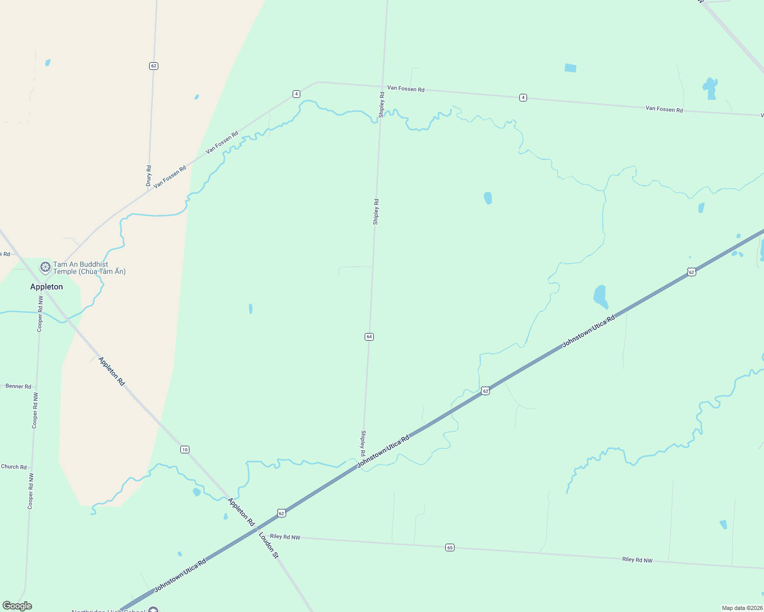 map of restaurants, bars, coffee shops, grocery stores, and more near 10786 Shipley Road in Johnstown