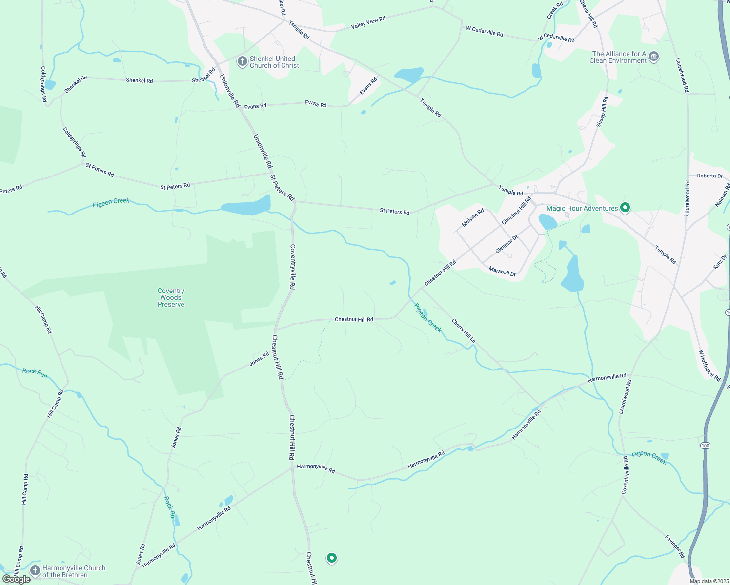 map of restaurants, bars, coffee shops, grocery stores, and more near Chestnut Hill Road in Pottstown
