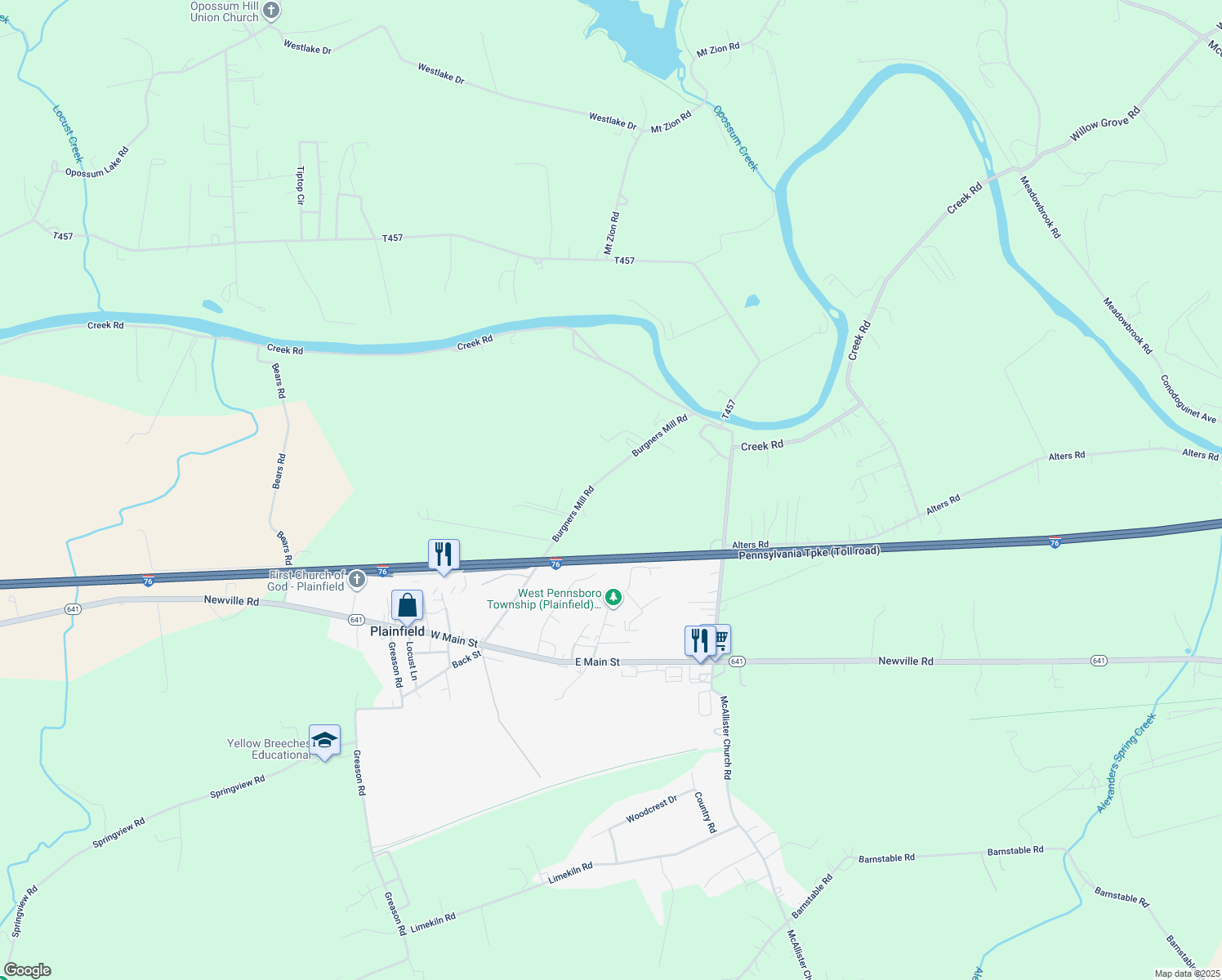 map of restaurants, bars, coffee shops, grocery stores, and more near 28 Burgners Mill Rd in Carlisle