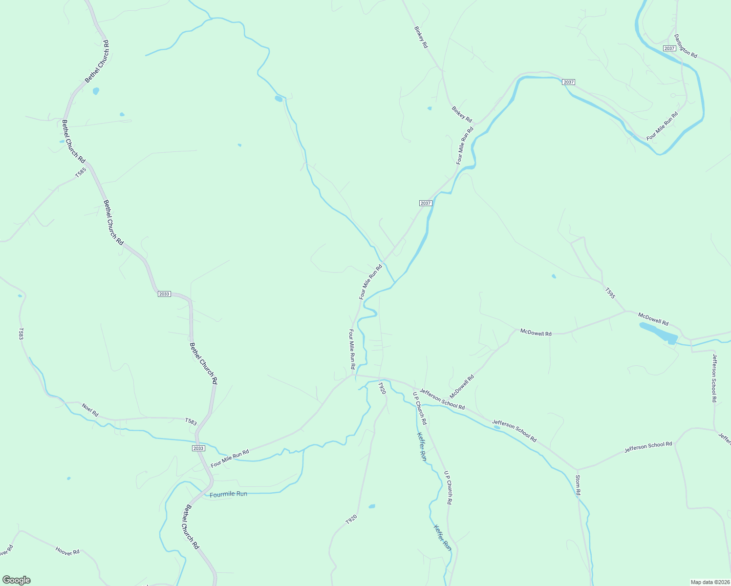 map of restaurants, bars, coffee shops, grocery stores, and more near 342 Four Mile Run Road in Rector